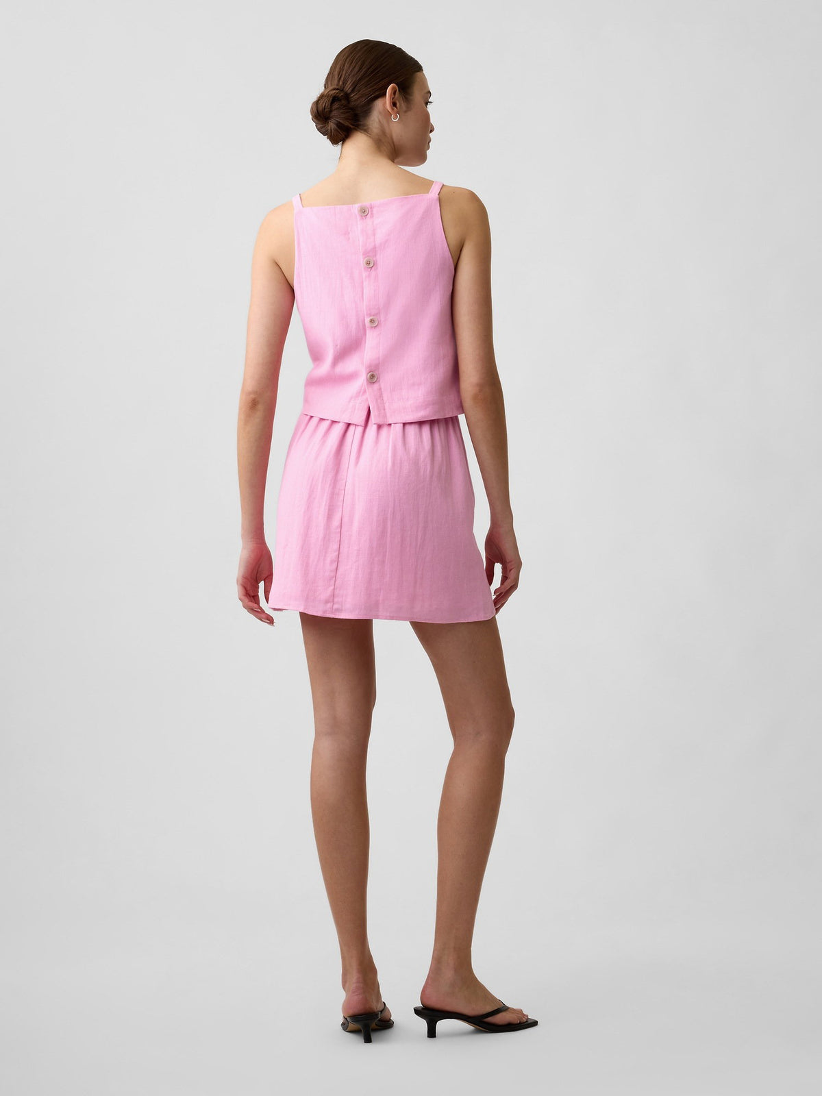 Pembe Linen-blend Pull-on Mini Etek