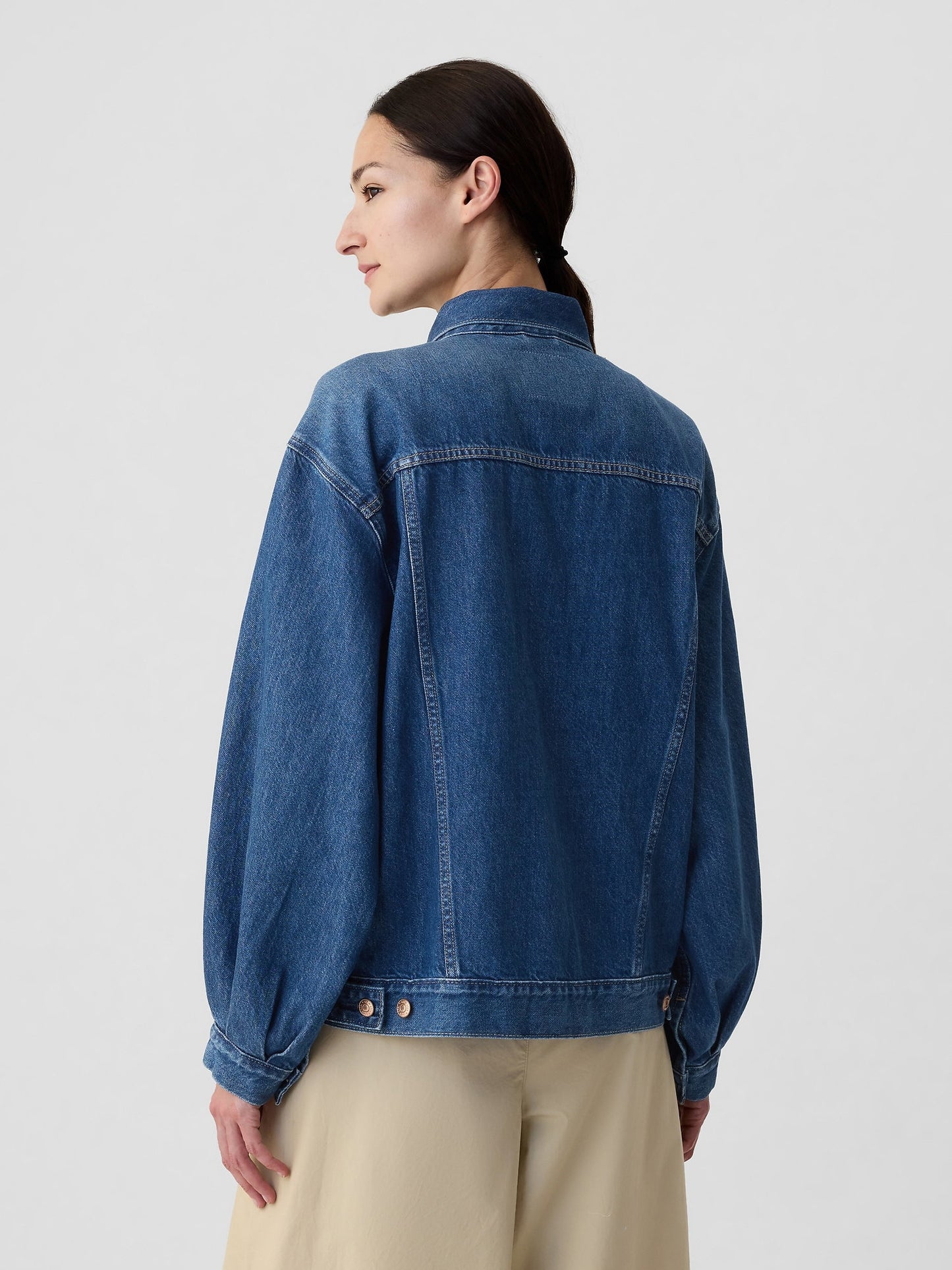 Koyu Mavi Gap Logo × Dôen Oversized Ikonik Denim Ceket