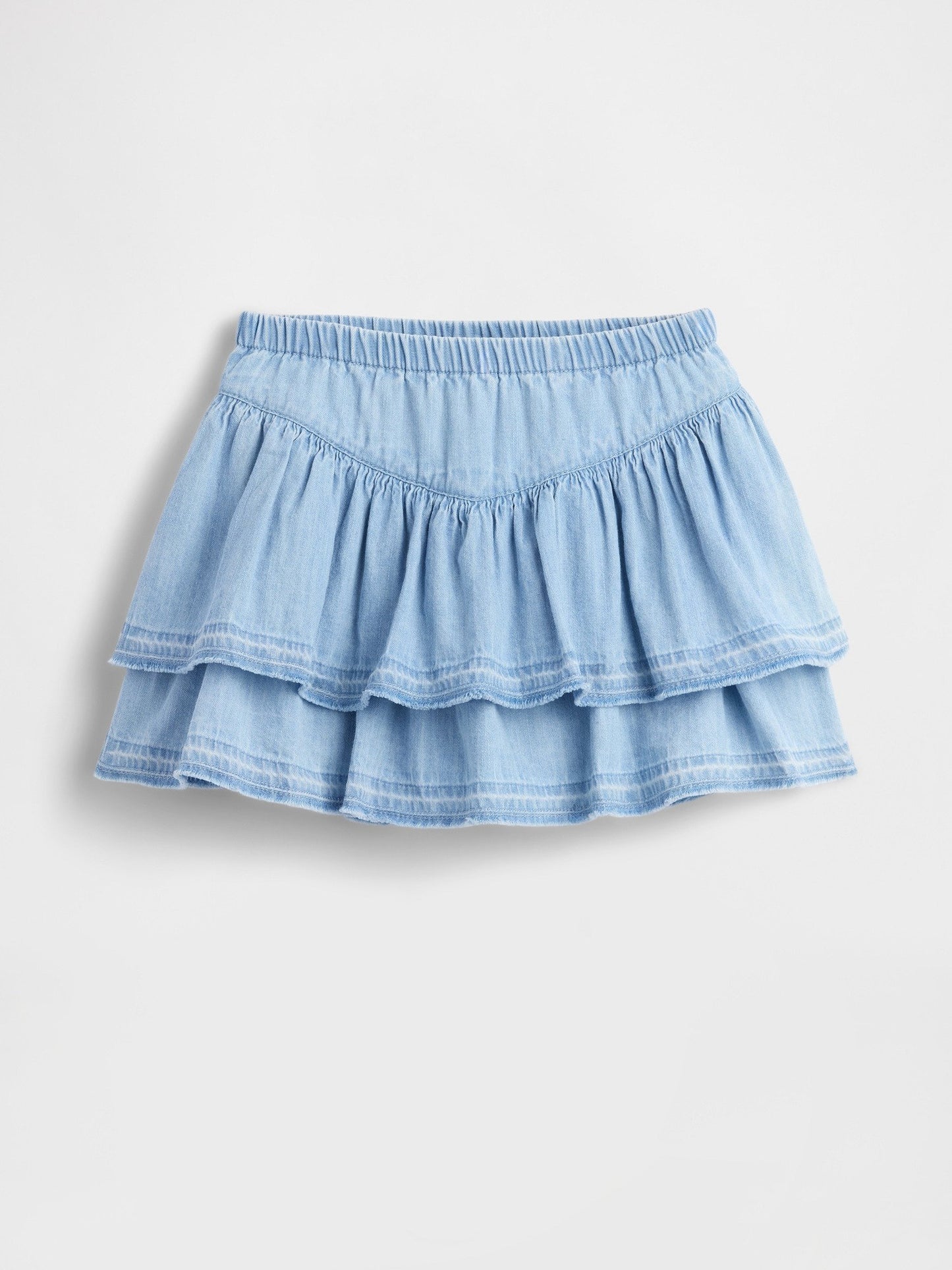 Açık Mavi Denim Ruffle Şort Etek