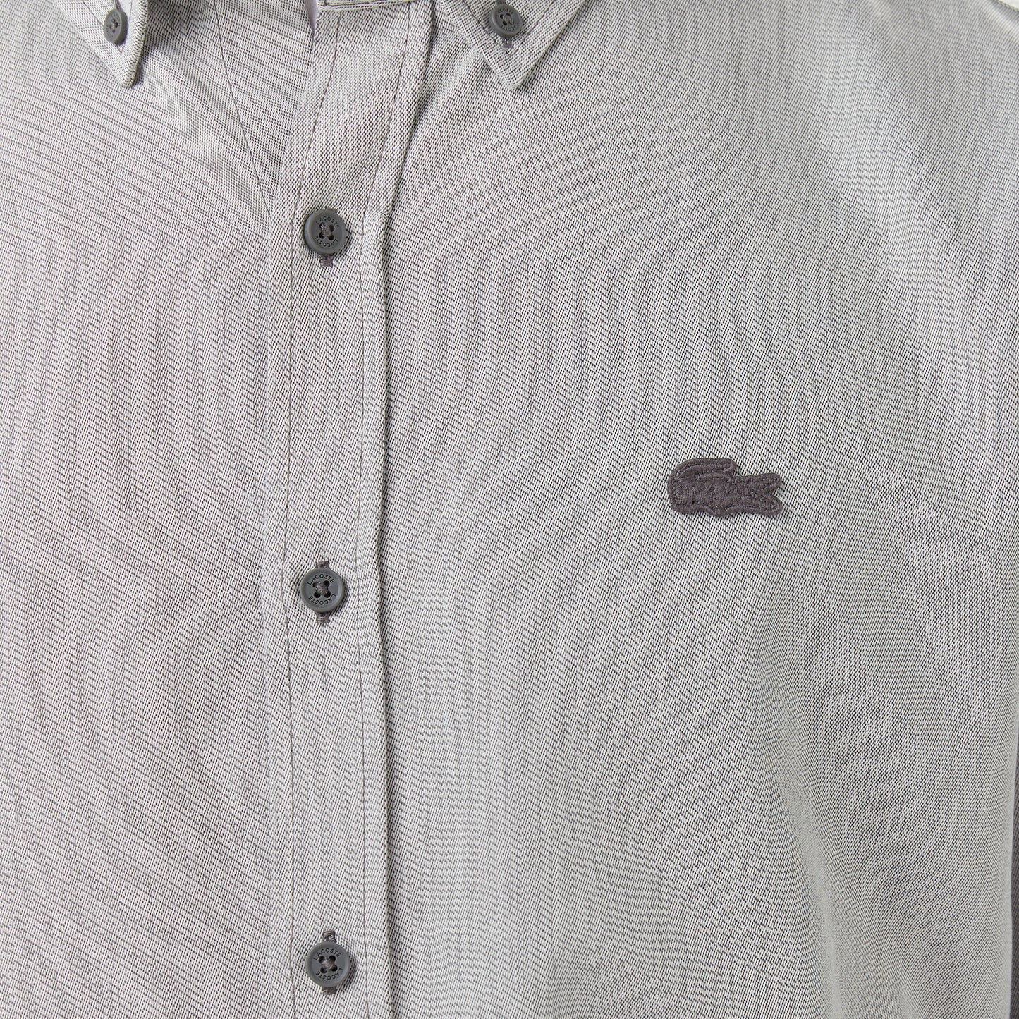 Lacoste Erkek Regular Fit Düğmeli Yaka Gri Gömlek