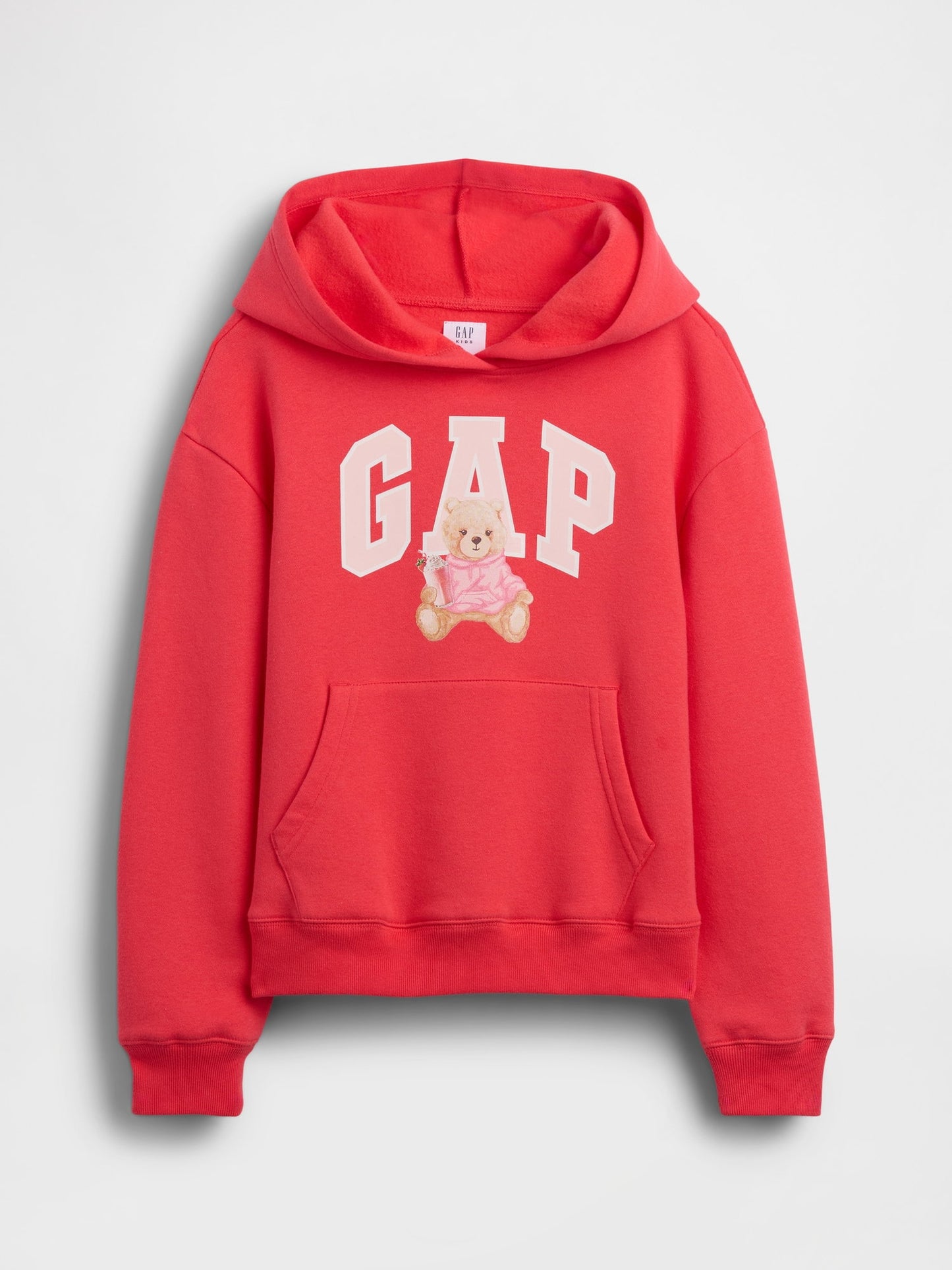 Açık Kırmızı Relaxed Gap Logo Fransız Havlu Kumaş Sweatshirt