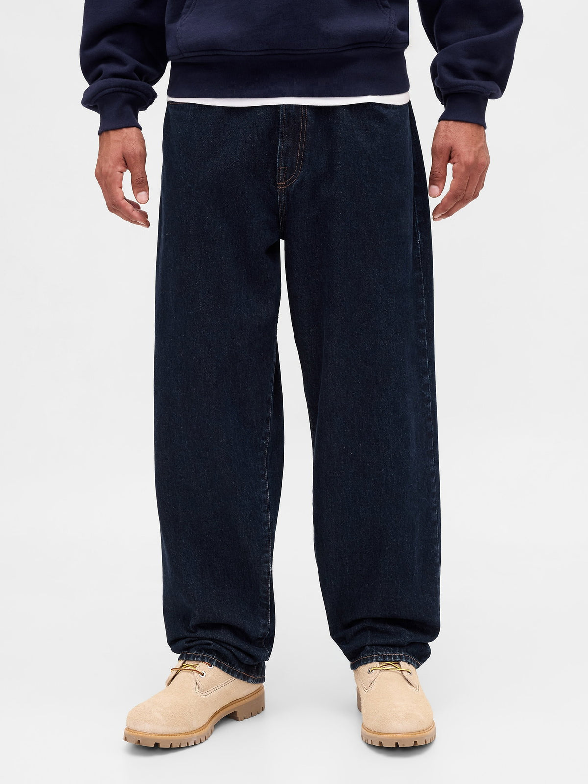 Koyu Mavi Baggy Jean Pantolon