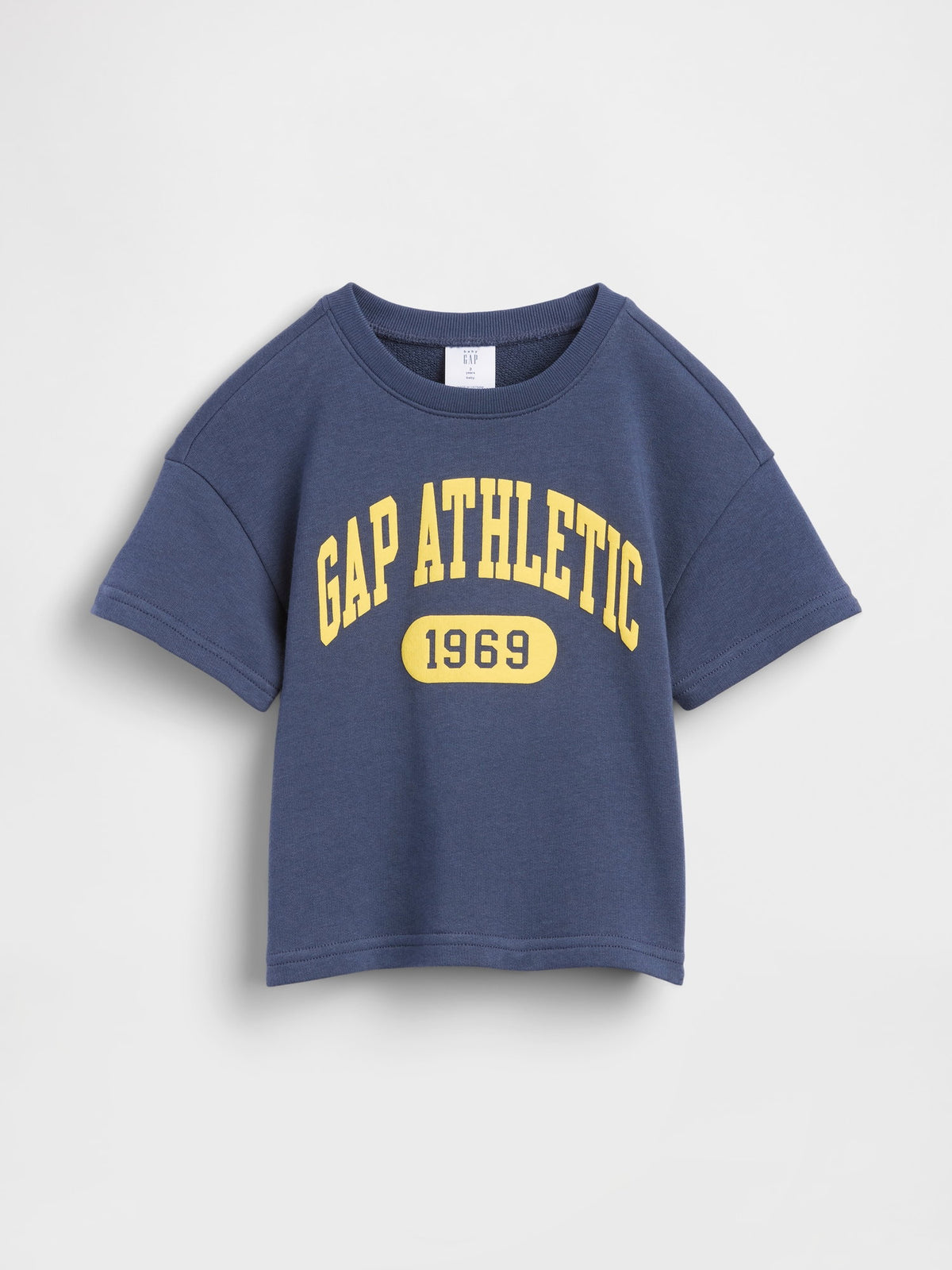 Sarı Fransız Havlu Kumaş Kısa Kol Sweatshirt
