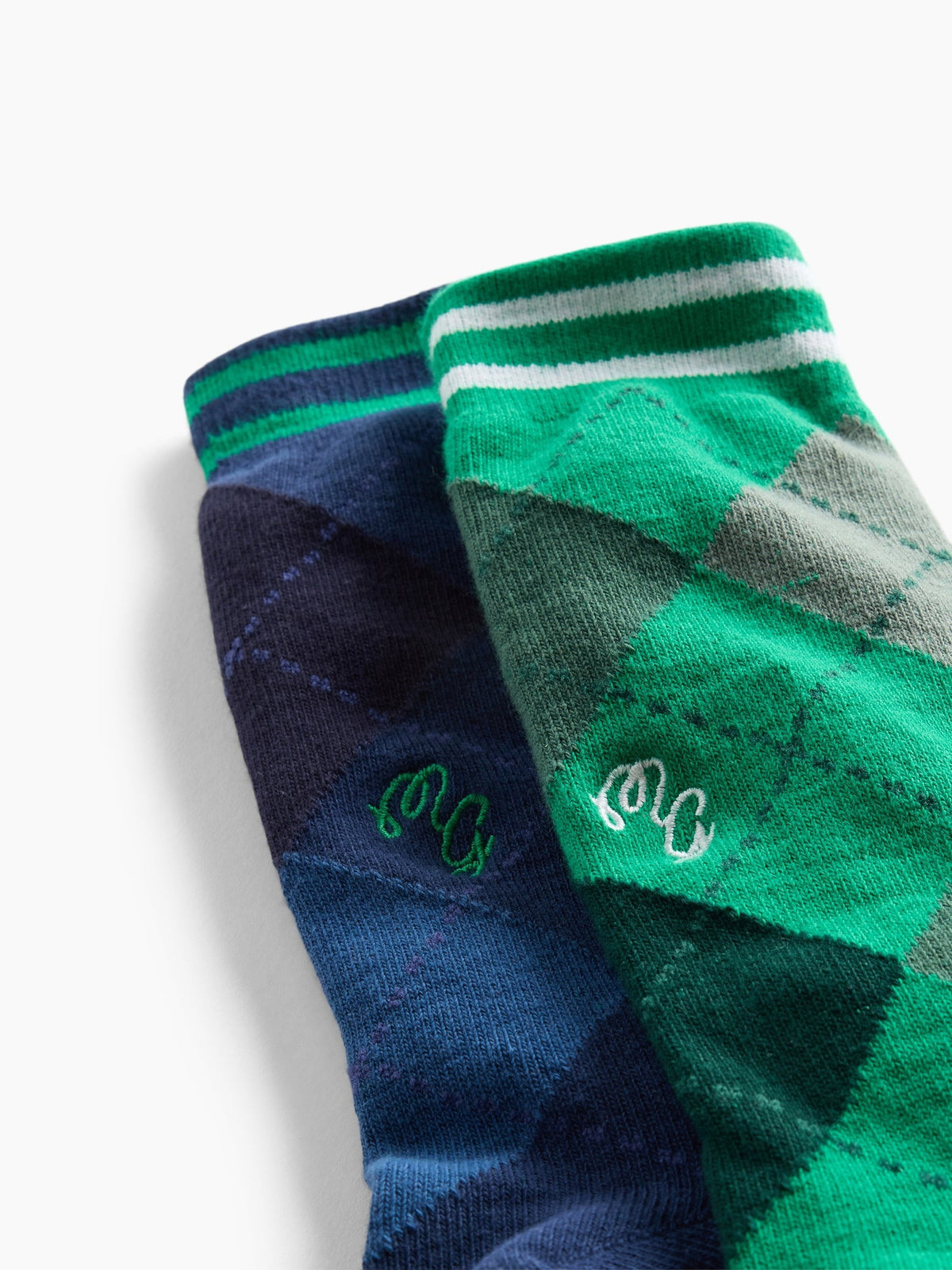 Yeşil Gap × Malbon Argyle Crew Çorap (2'li)