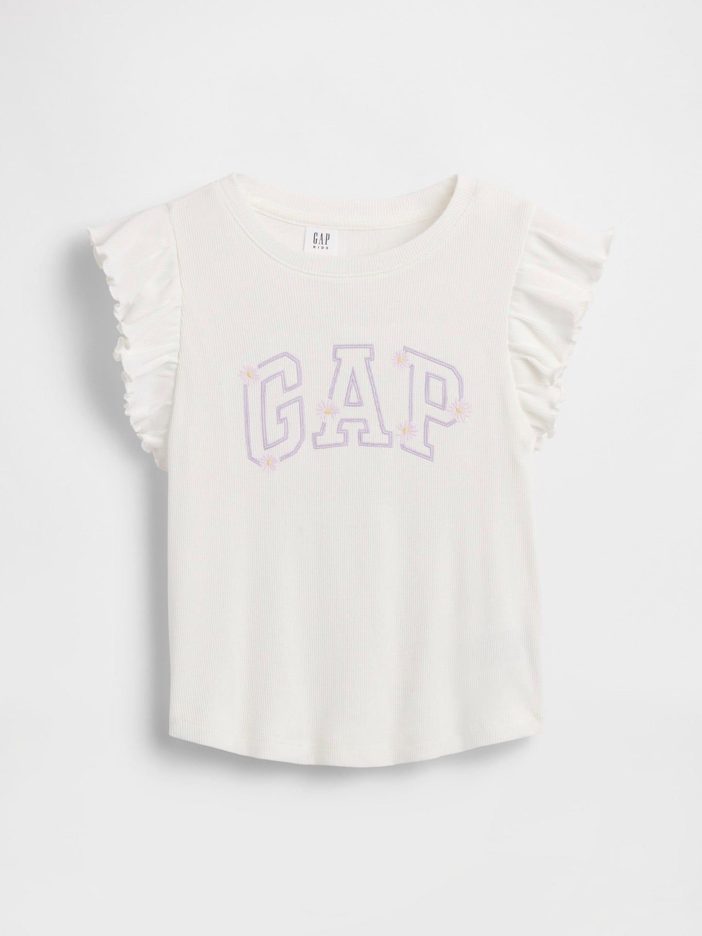 Beyaz Arch Logo Ruffle T-shirt