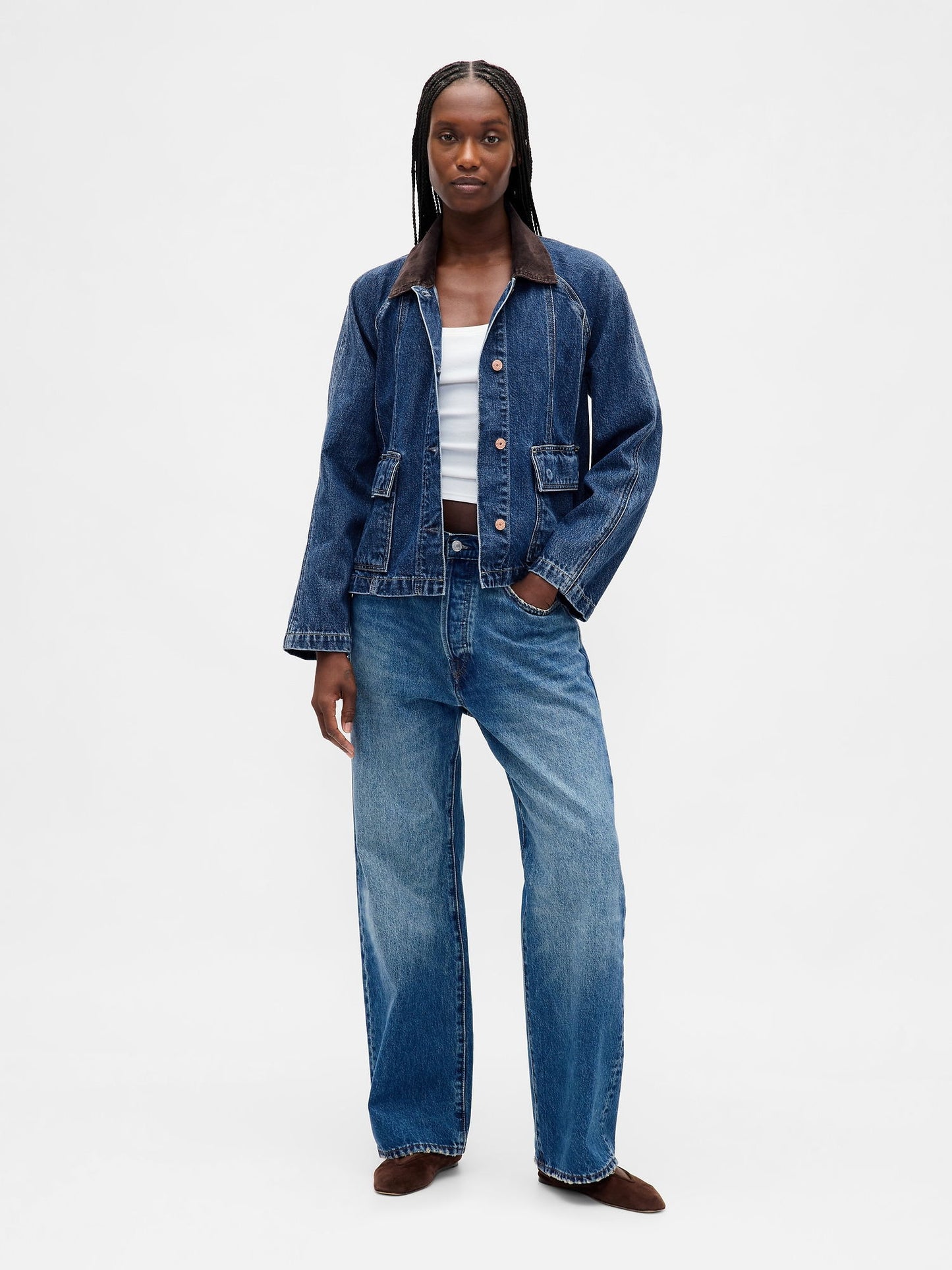 Lacivert Ultrasoft Denim Swing Chore Ceket