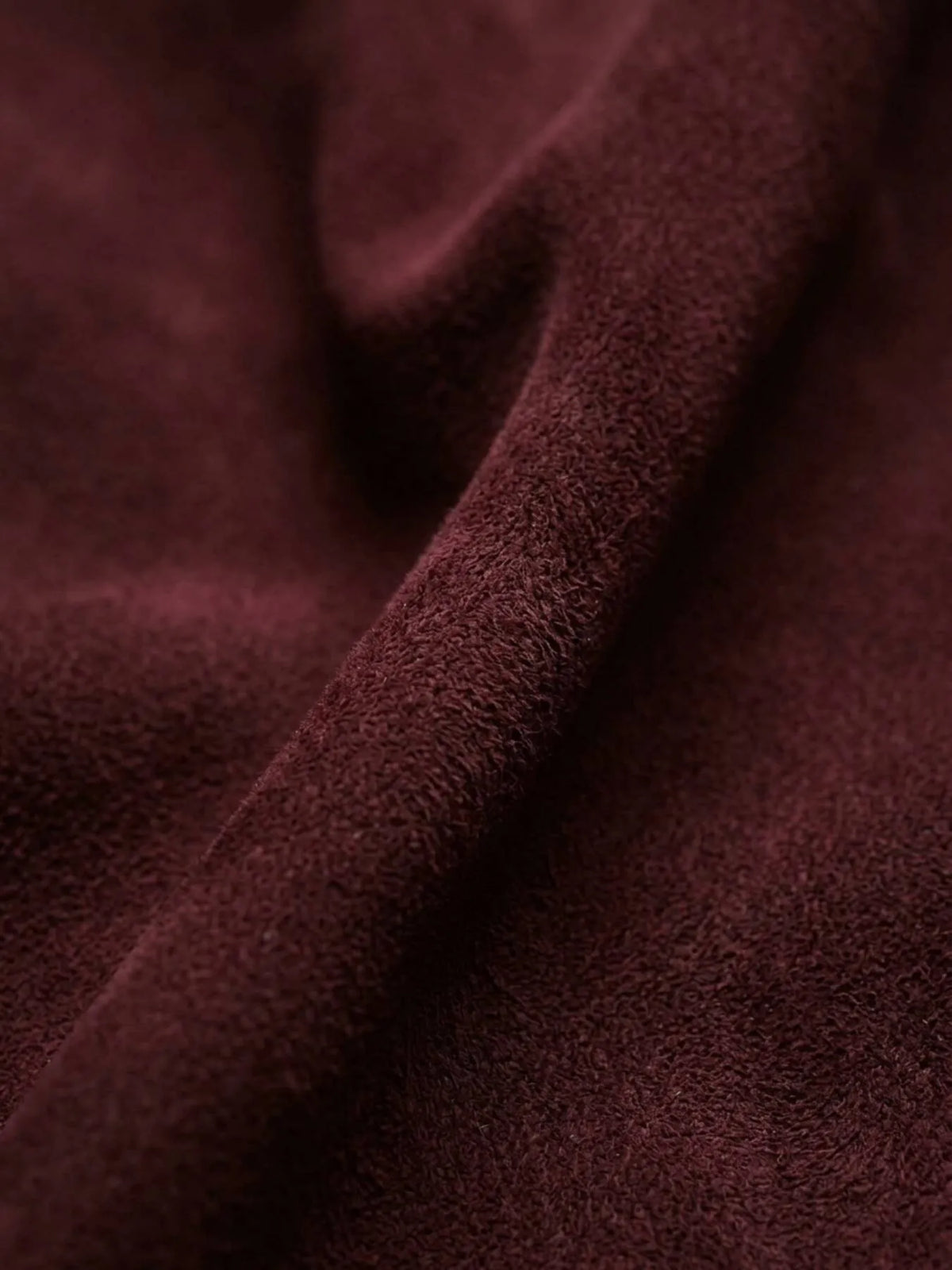Bordo Regular Fit Dik Yaka Casual Süet Deri Mont