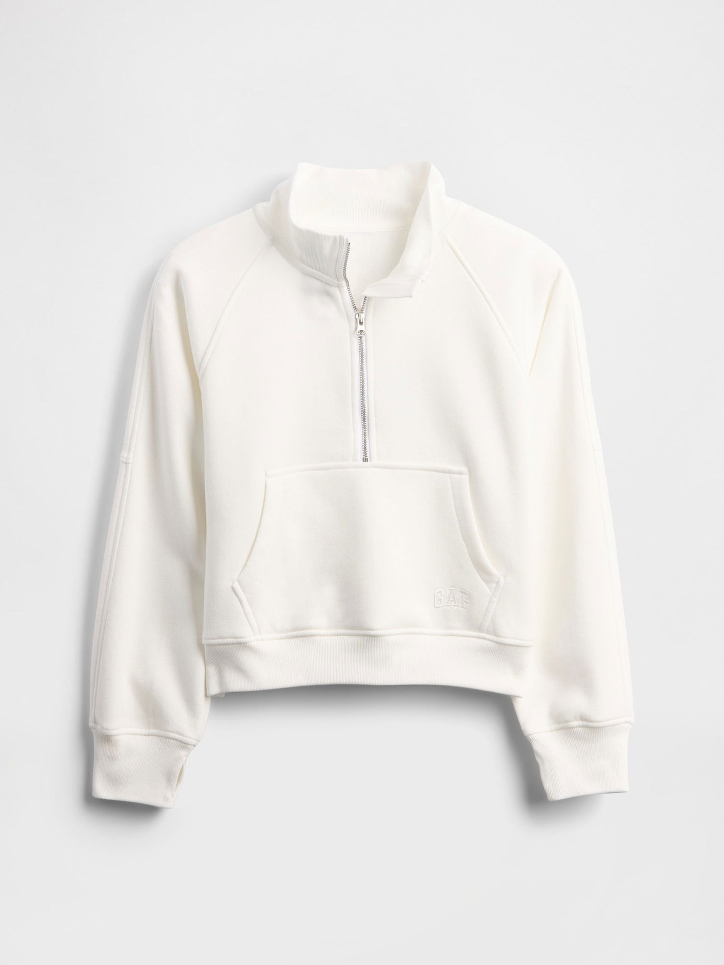 Beyaz Vintagesoft Gap Logo Yarım Fermuarlı Pullover Sweatshirt