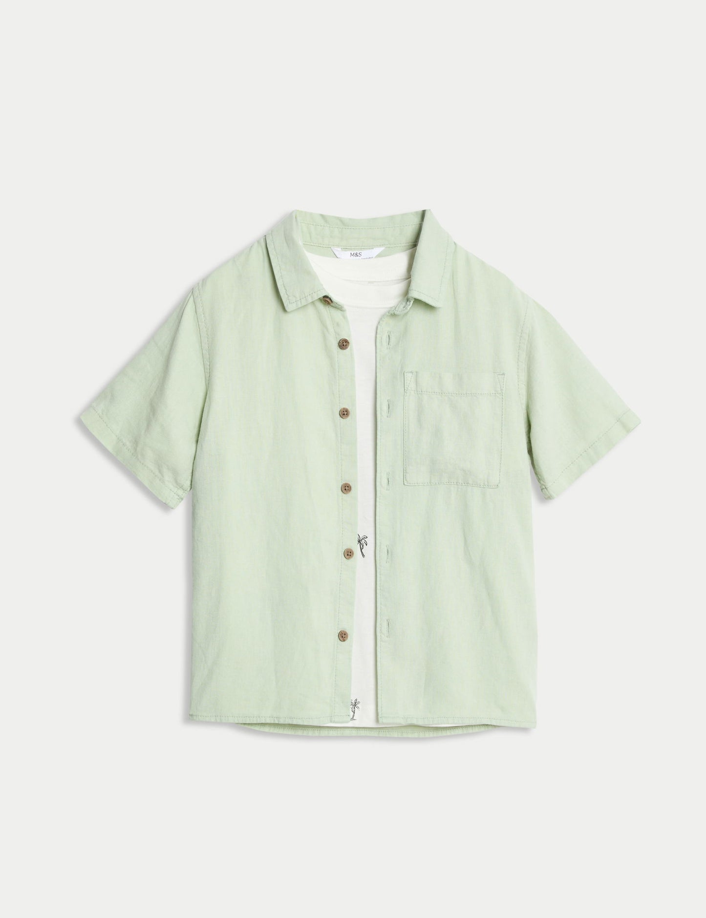?2'li Pamuk Keten Gömlek Ve T-shirt Takımı (2-8 Yaş)?