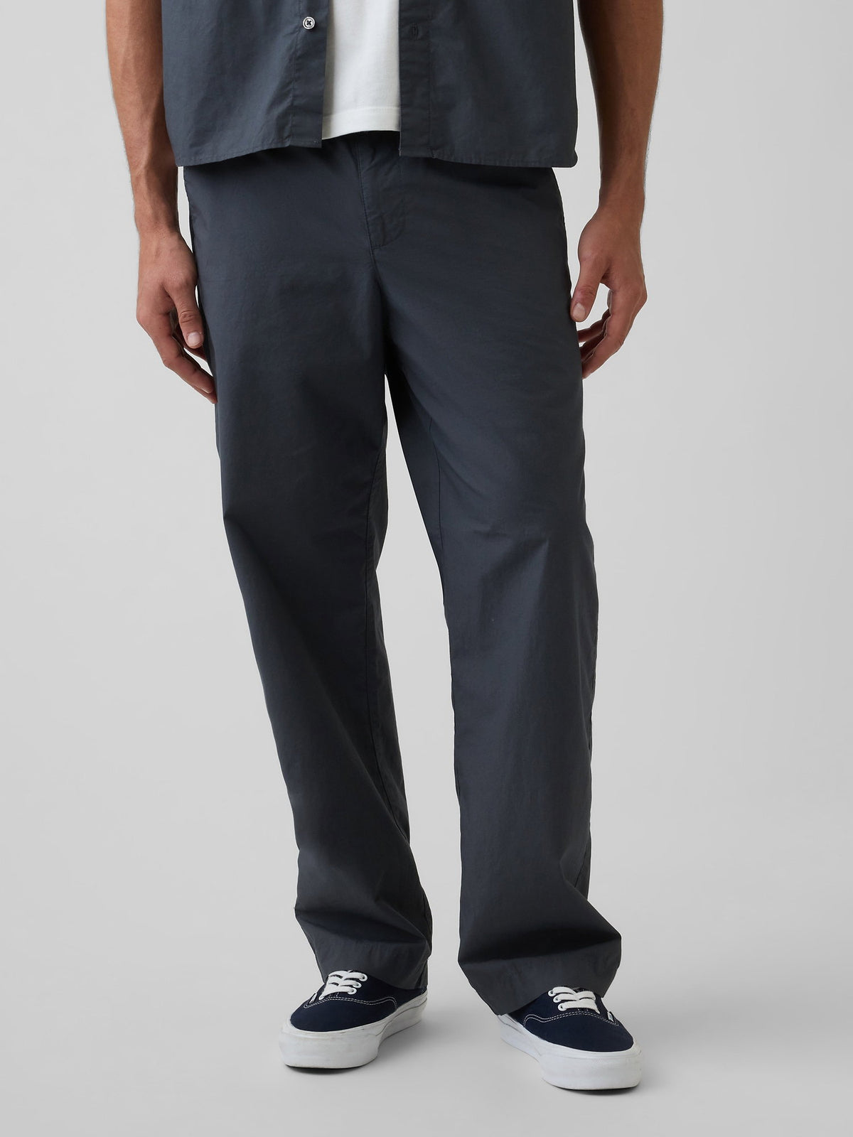 Lacivert Poplin '90s Loose Pantolon
