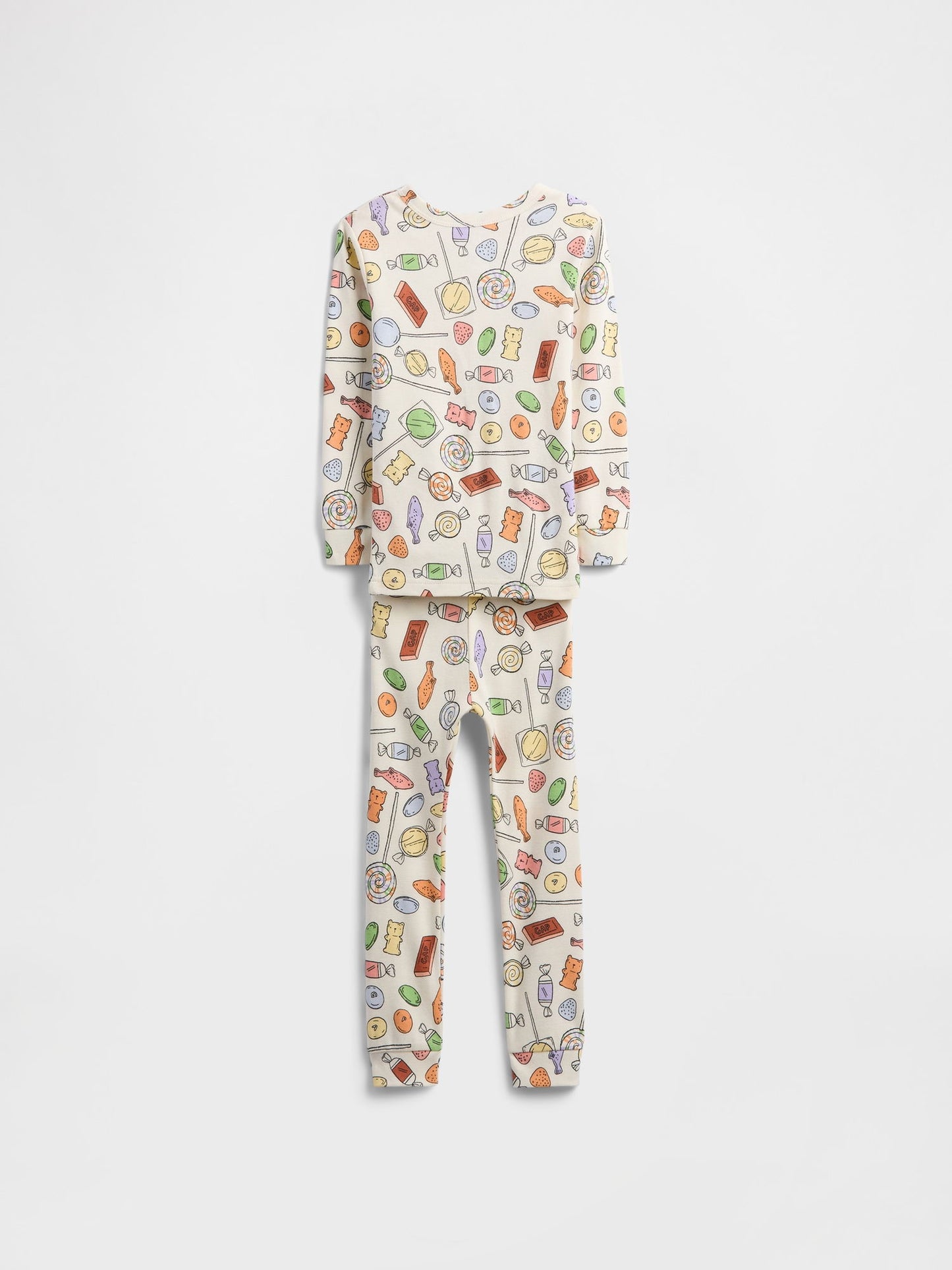 Krem %100 Organik Pamuklu Desenli Pijama Takımı