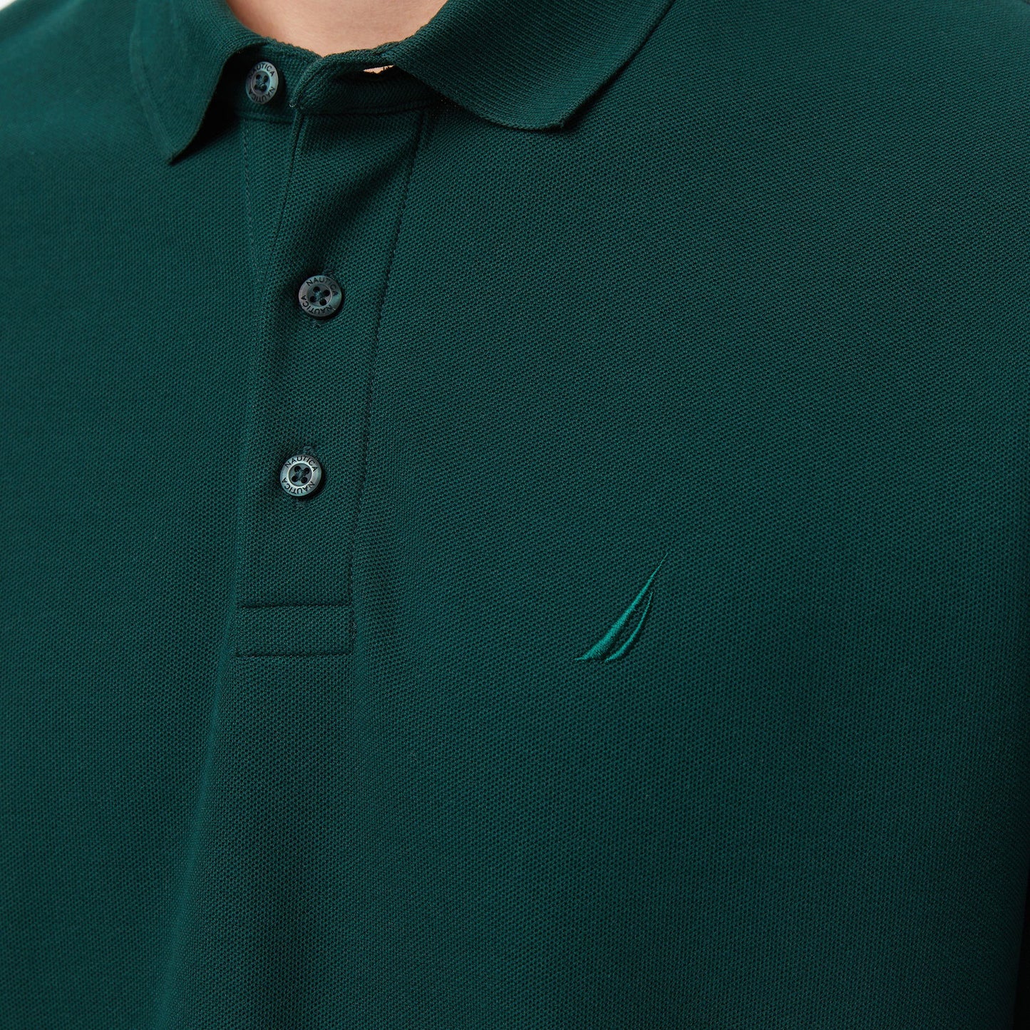Nautica Erkek Yeşil Classic Fit Uzun Kollu Polo Yaka T-shirt