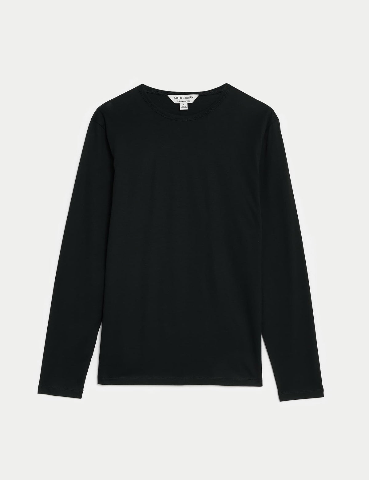 Saf Supima Pamuklu Uzun Kollu T-shirt