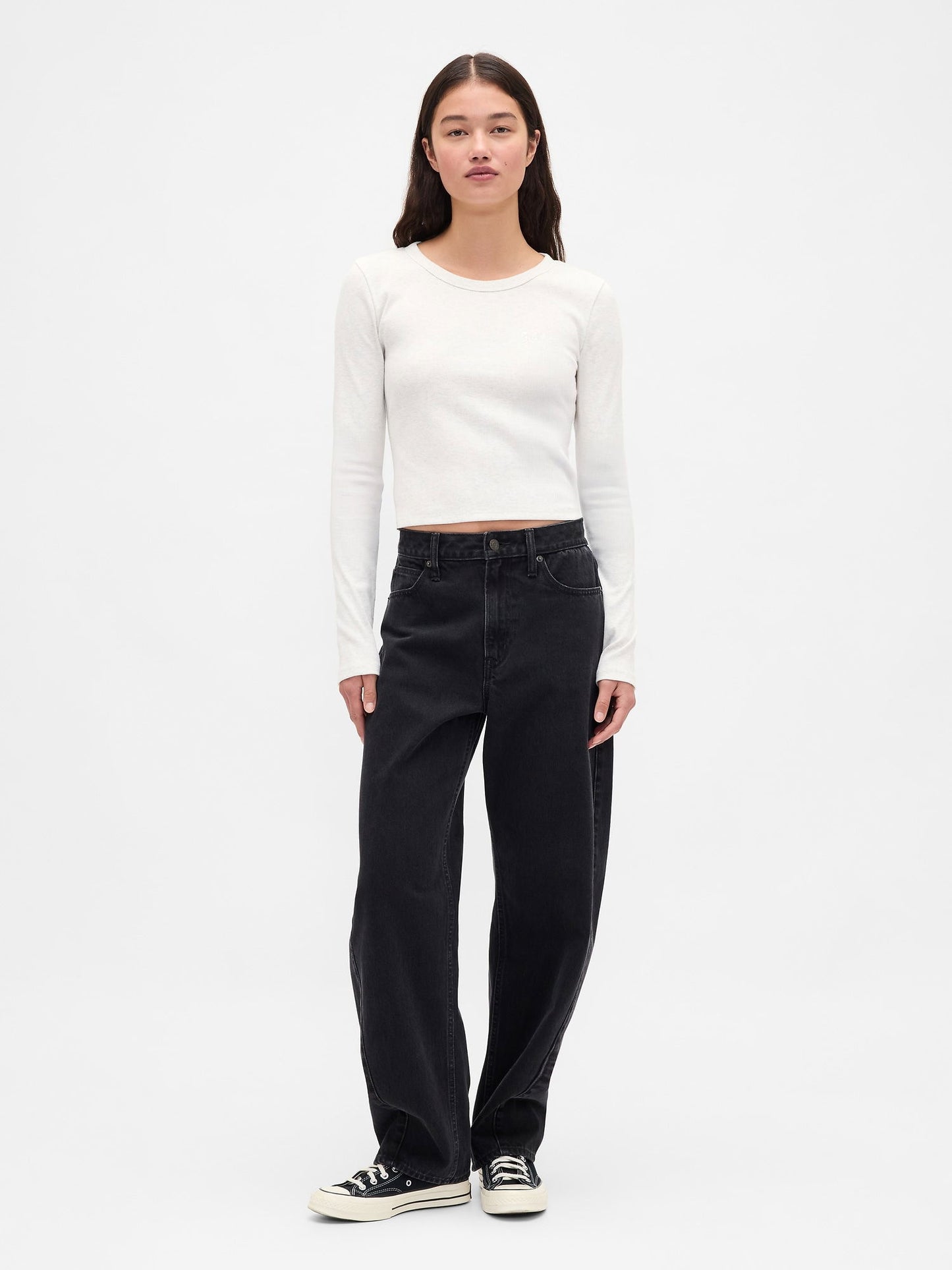 Bej Ribana Crop Bisiklet Yaka T-shirt