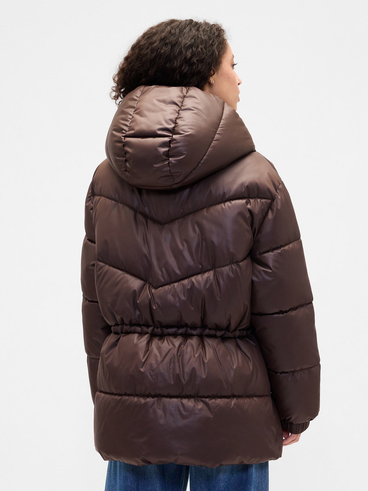 Koyu Kahverengi Coldcontrol Max Relaxed Midi Puffer Şişme Mont