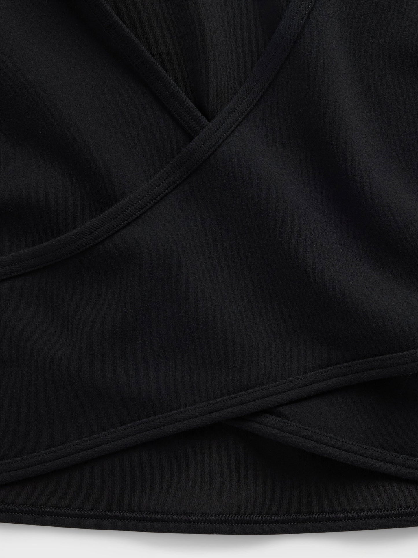 Siyah Gapfit Düz Reversible Wrap Crop Üst