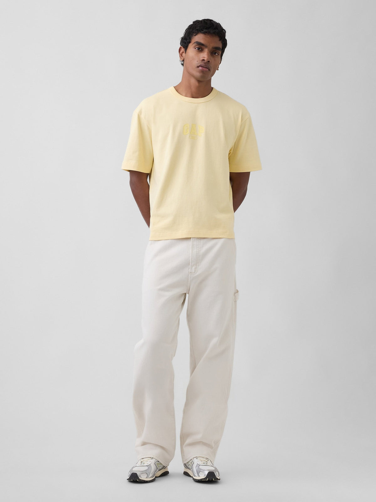 Sarı Heavyweight Relaxed 1969 Logo Crop T-shirt