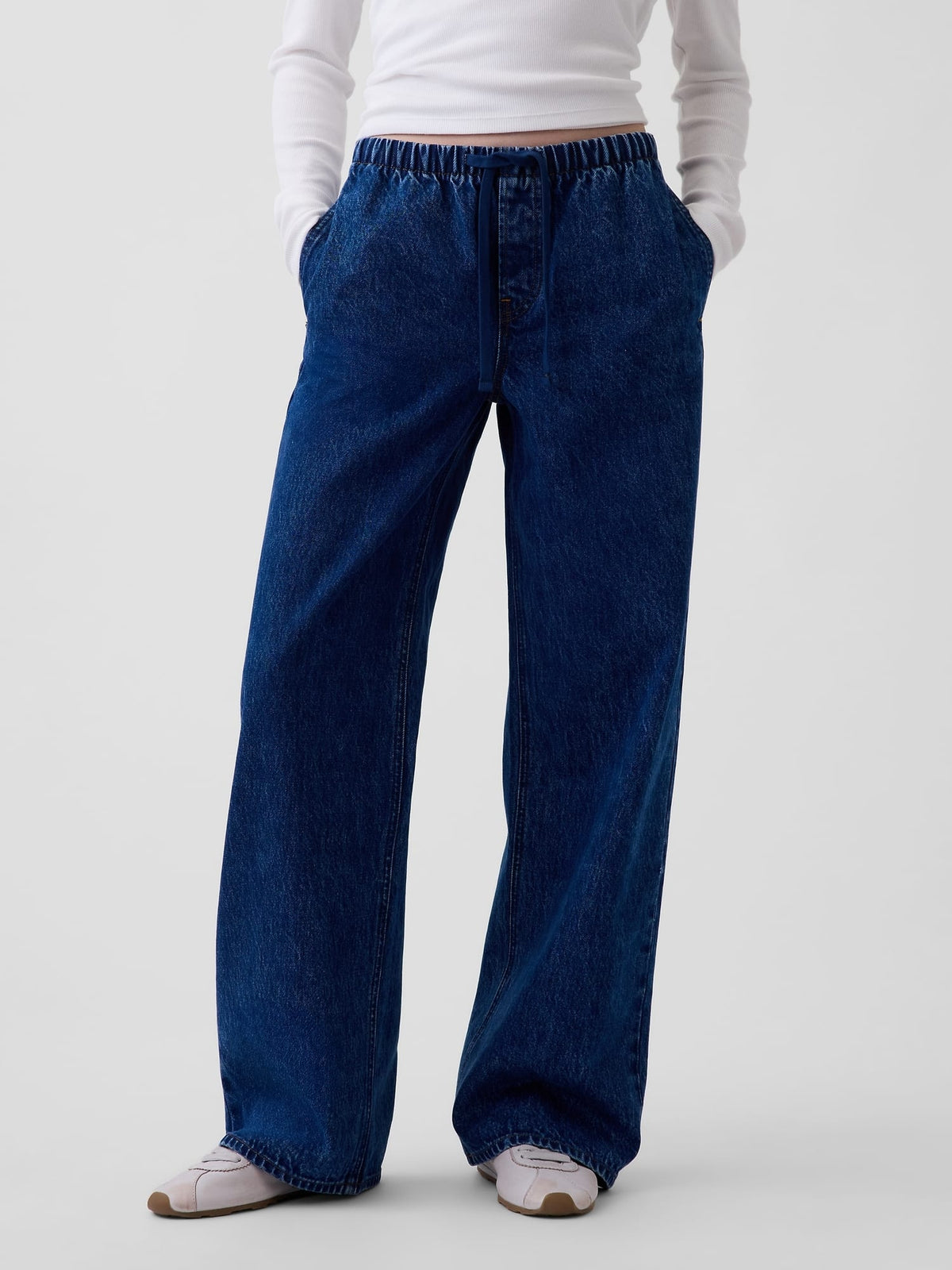 Koyu Mavi Low Rise '90s Loose Easy Jean Pantolon