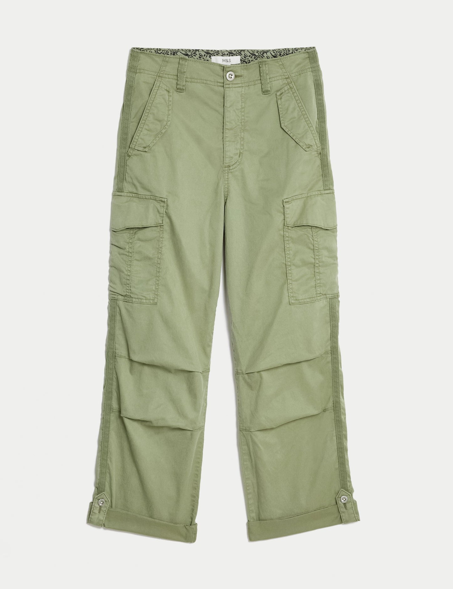 Lyocell™ Straight Leg Crop Kargo Pantolon