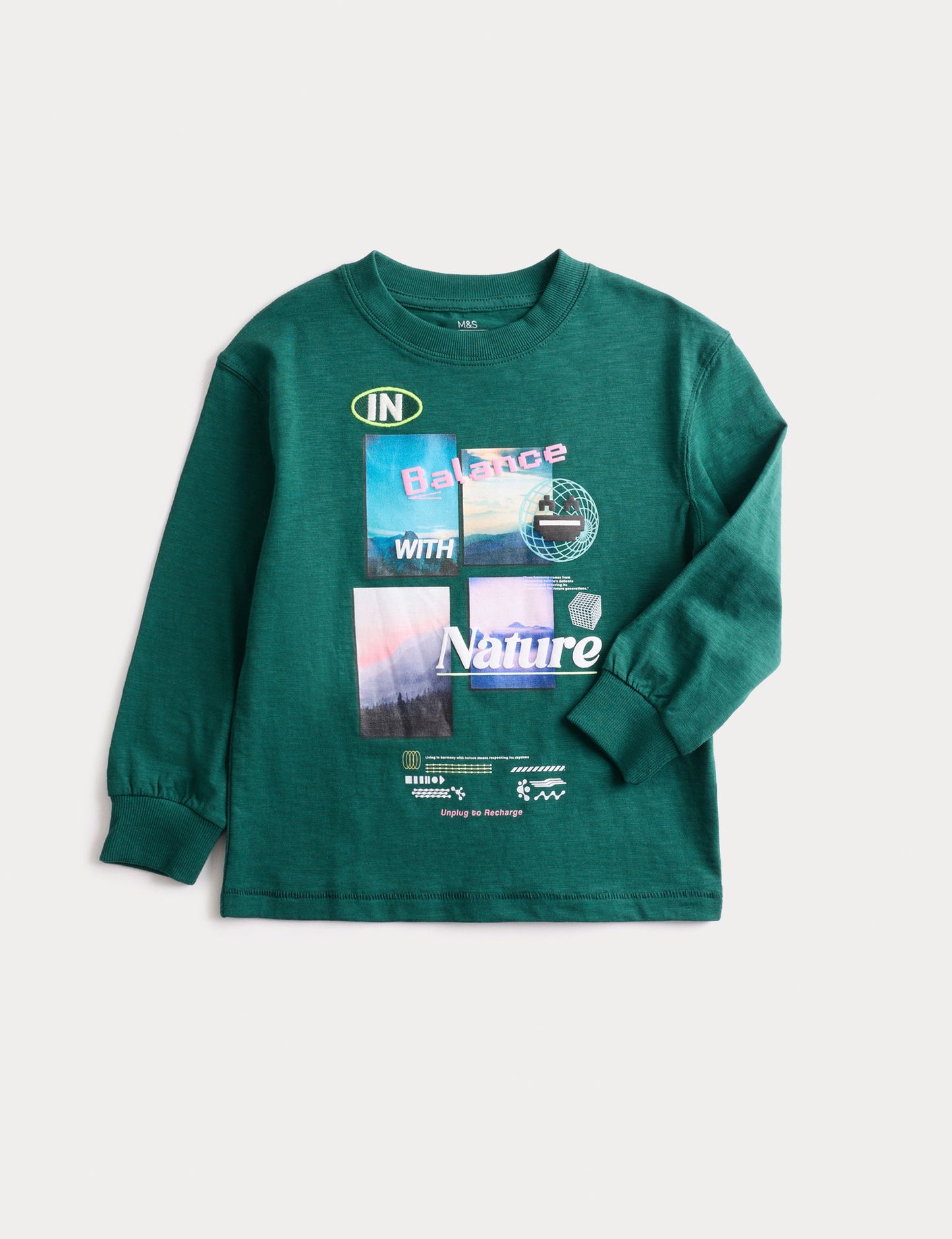 Saf Pamuk Grafik Baskılı Sweatshirt (2-8 Yaş)