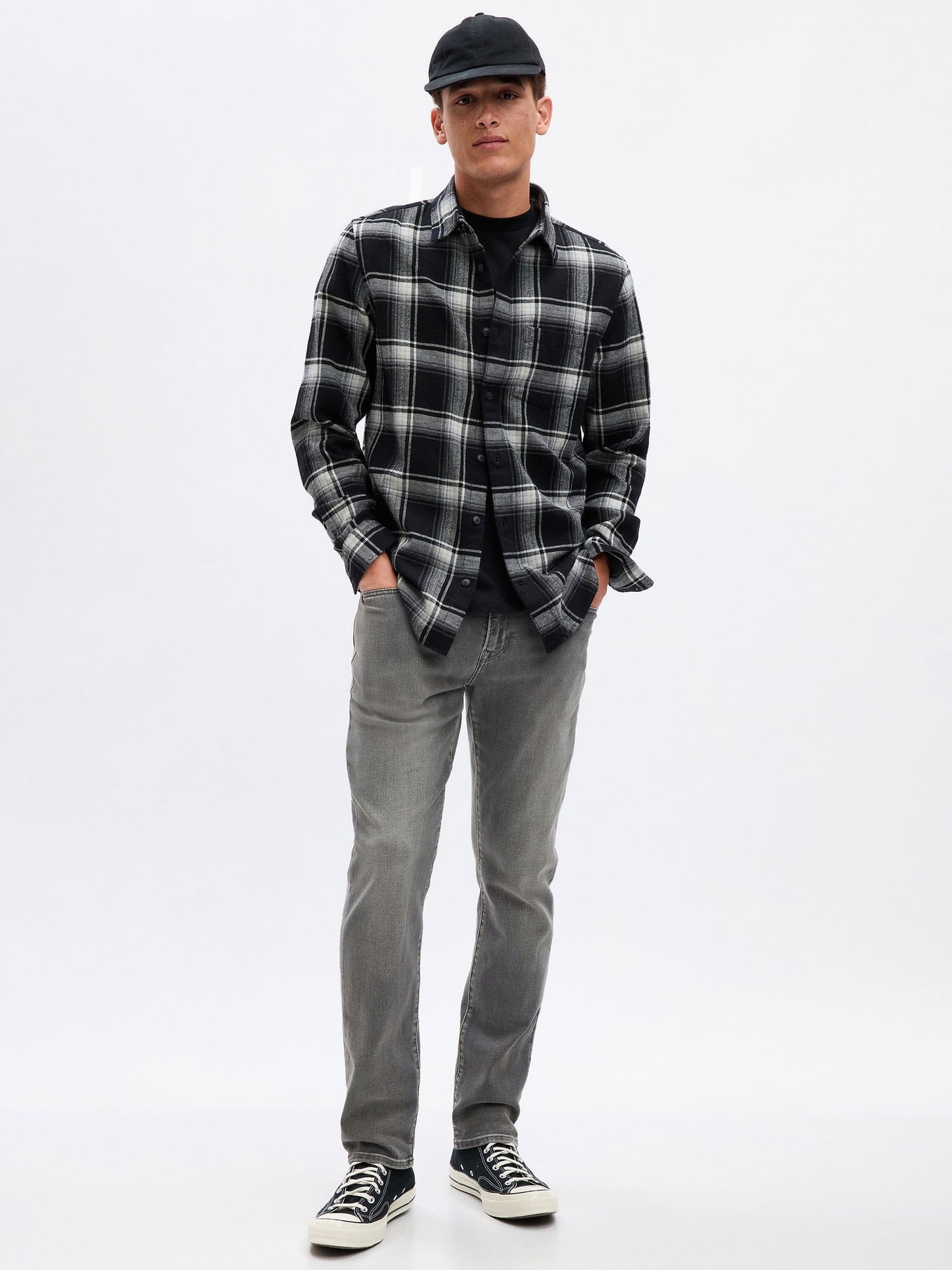 Gri GapFlex Soft Wear Slim Jean Pantolon