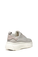 Geox Kadın Gri D Nebula 2.0 X A - Knit.tex + Su Bağcıklı Kumaş Sneaker