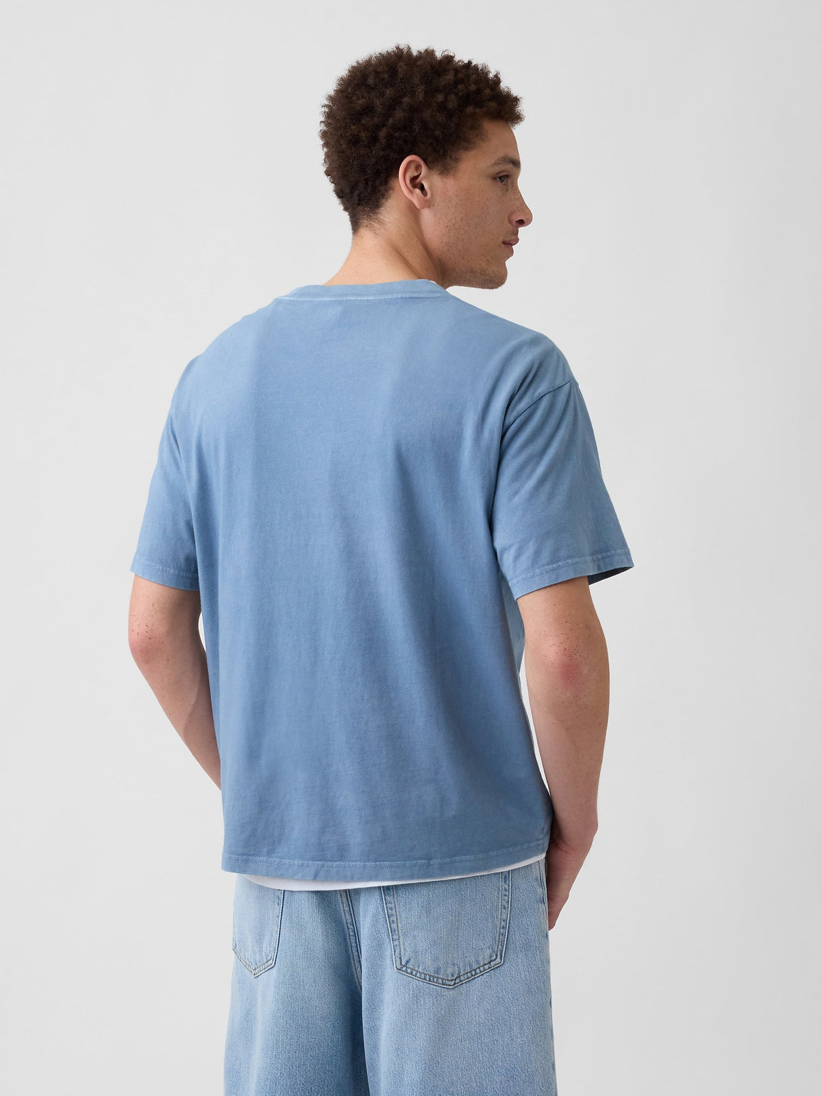 Açık Mavi Everyday Soft Boxy Gap Logo T-shirt