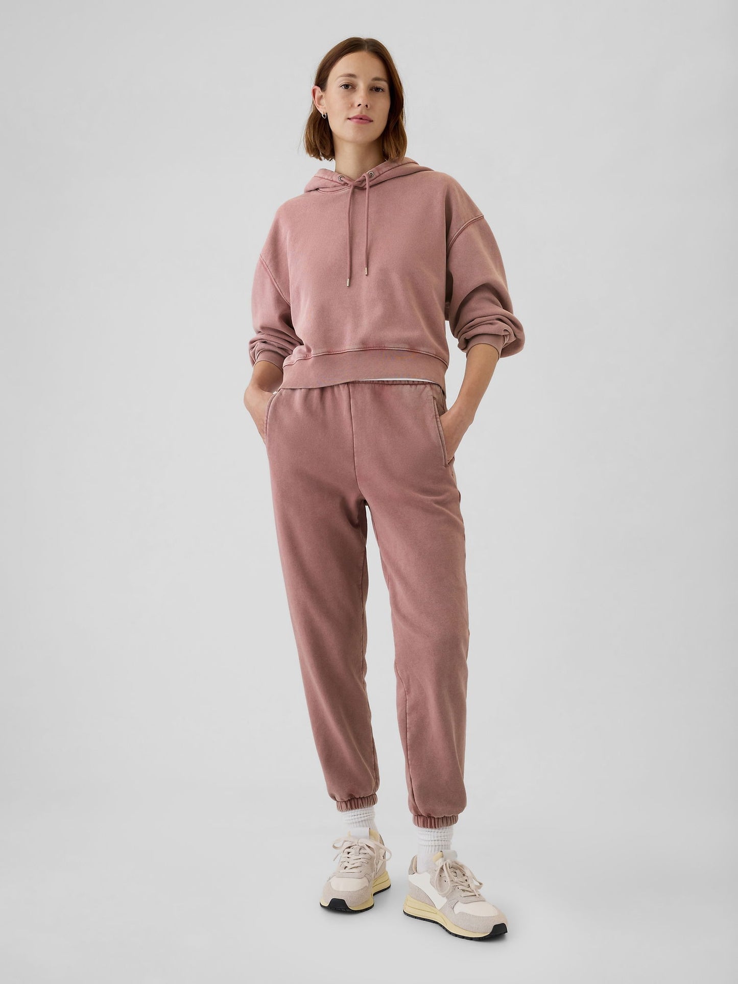 Pembe High Rise Boyfriend Jogger Eşofman Altı