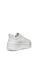 Geox Kadın Beyaz D Xtors D - Mesh + Geobuck Bağcıklı Kalın Tabanlı Sneaker