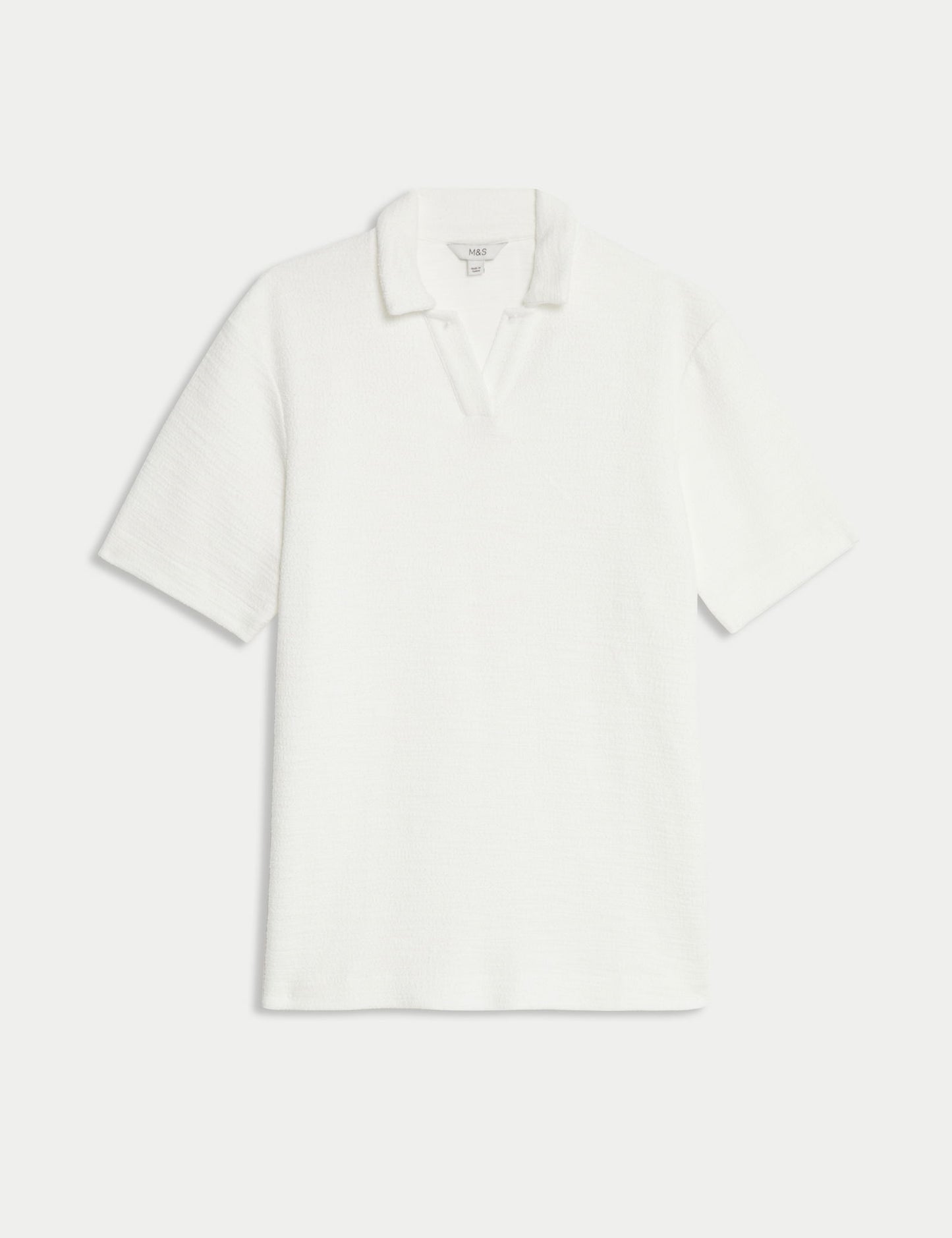 Pamuklu Dokulu Polo T-shirt