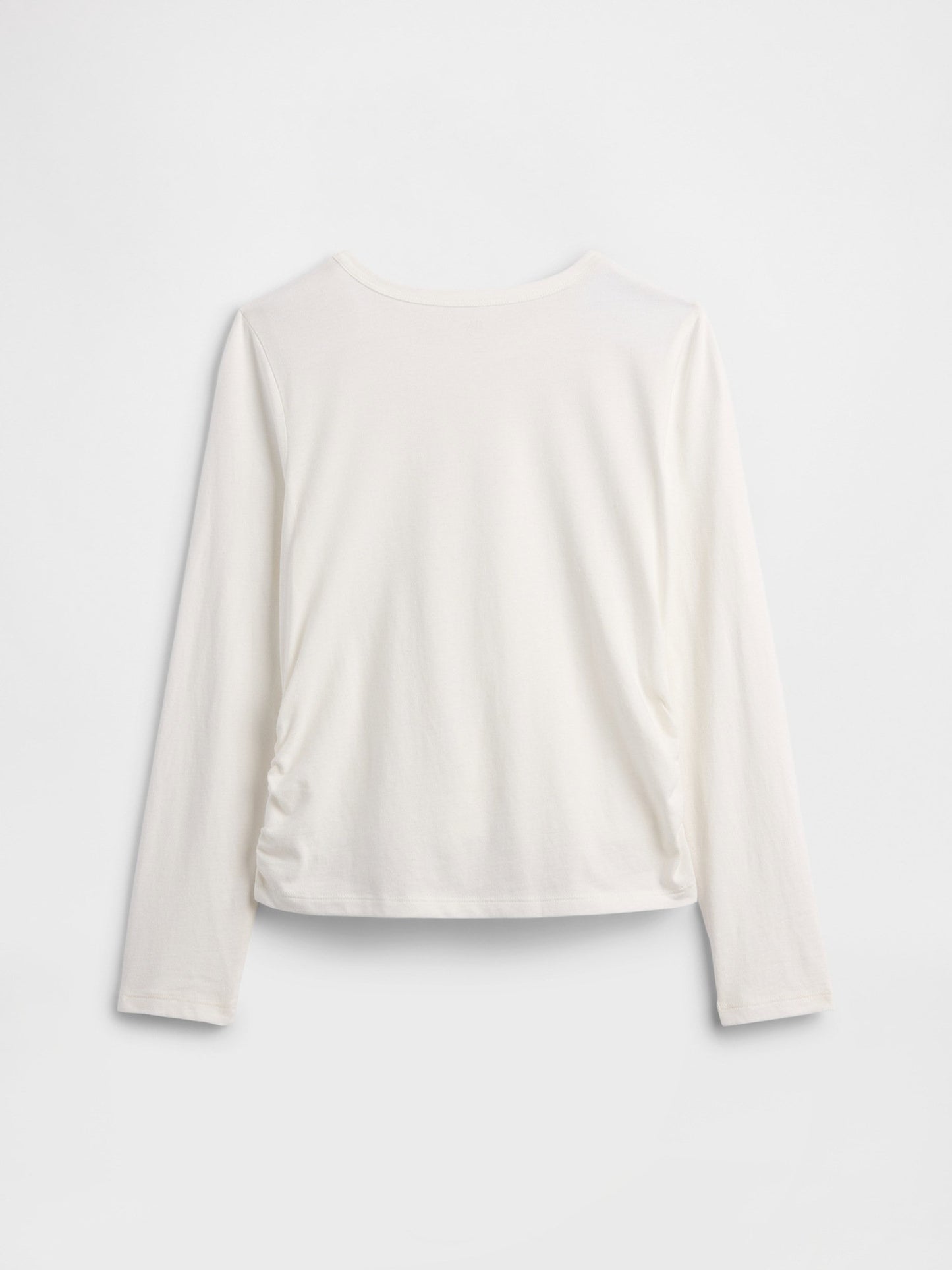 Beyaz Ruched Grafik Baskılı T-shirt