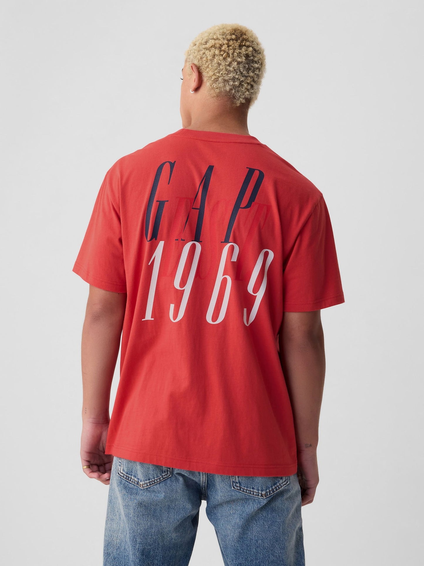 Kırmızı Gap 1969 Logo T-shirt