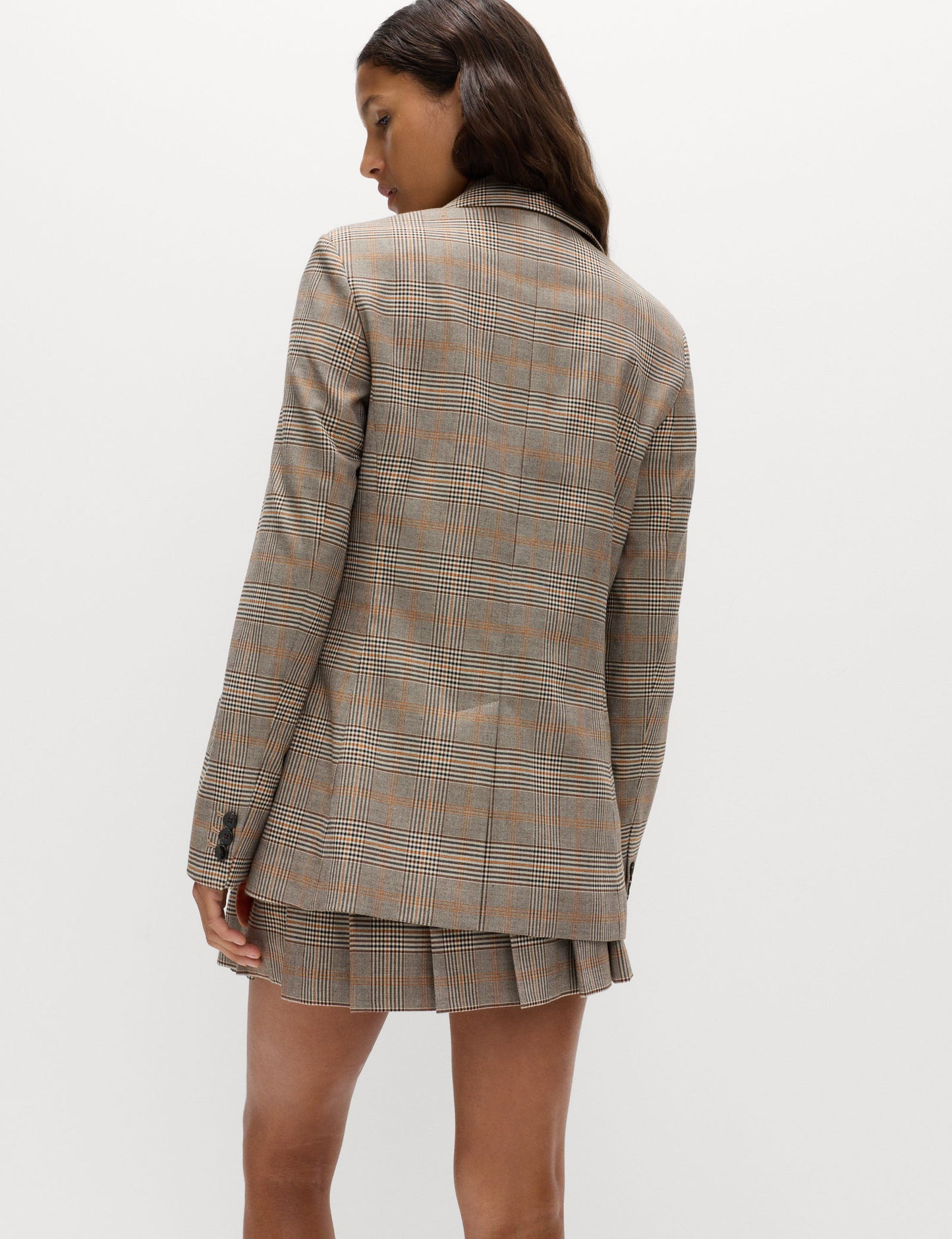 Kareli Düz Kesim Blazer