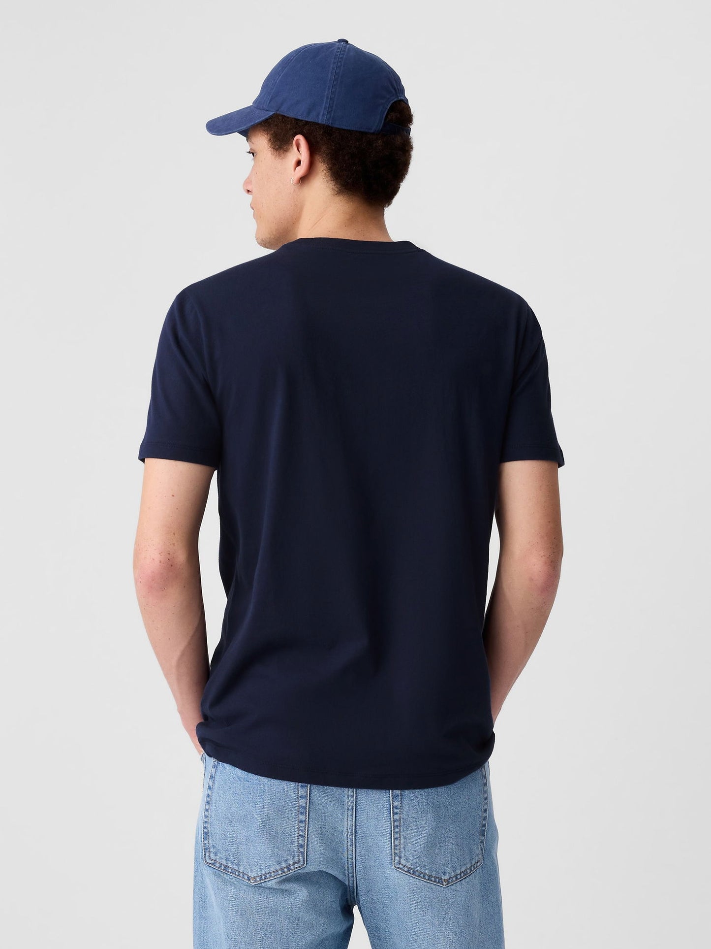 Lacivert Everday Soft Dad Grafikli T-shirt