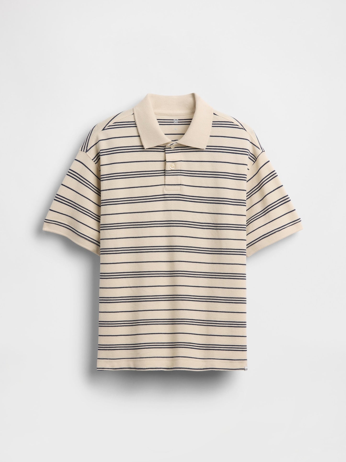 Bej Relaxed Pique Polo T-shirt