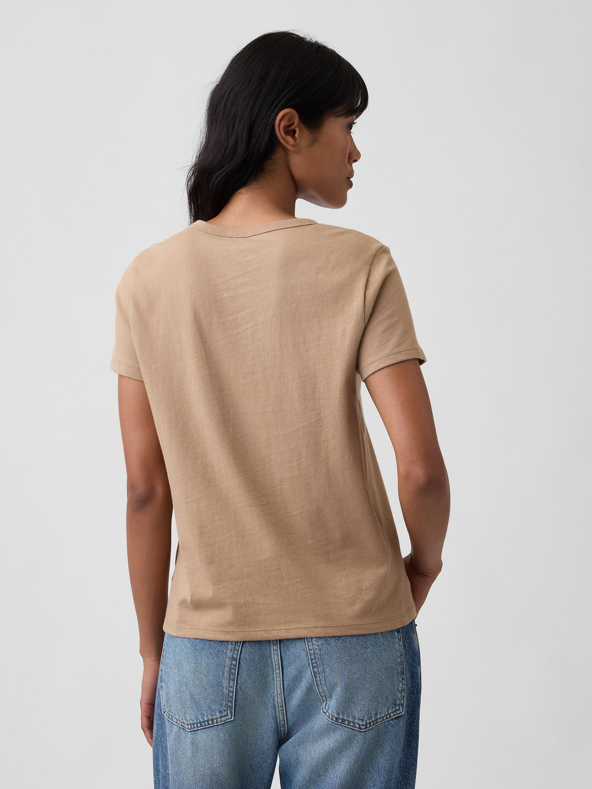 Açık Kahverengi Favorite Bisiklet Yaka T-shirt