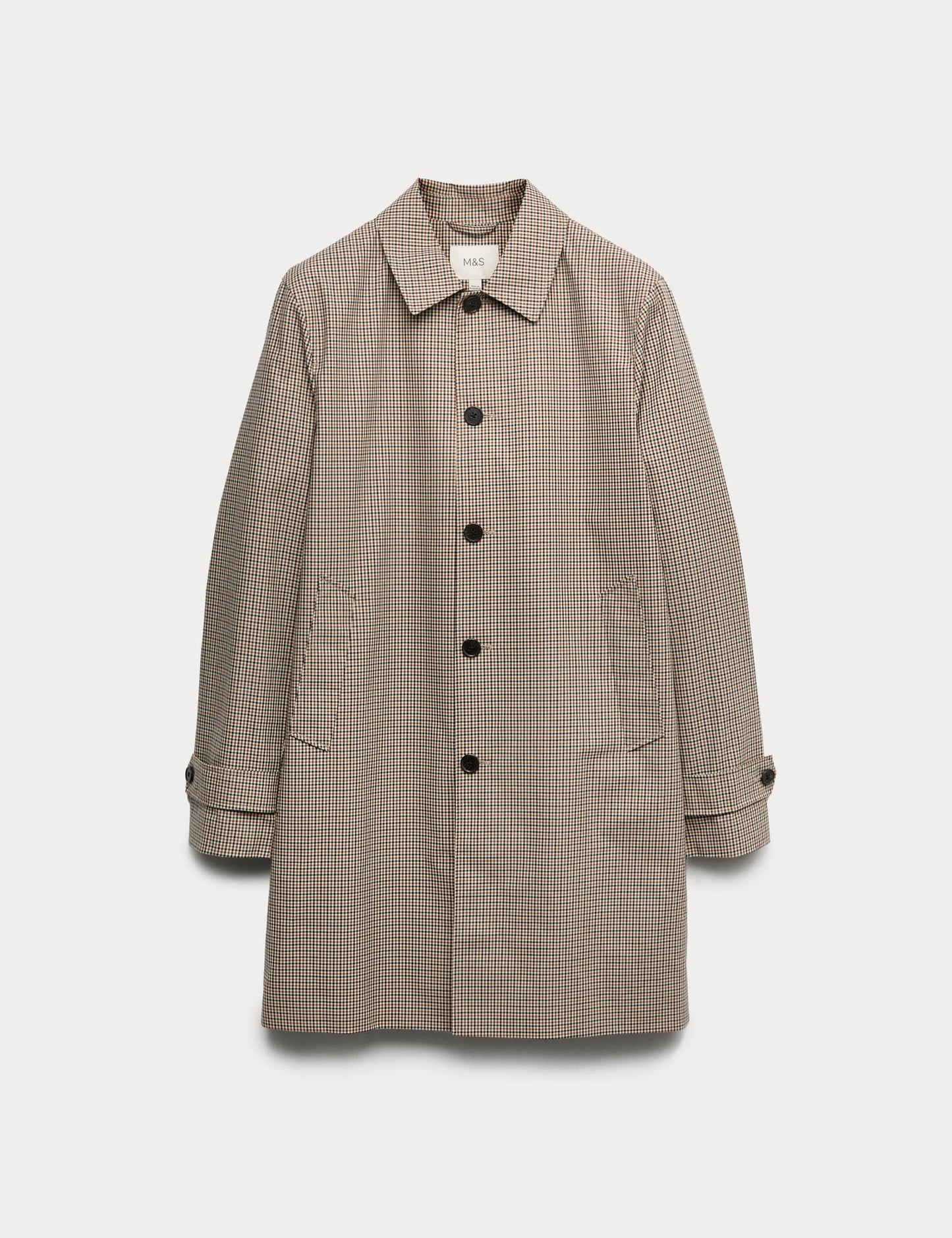 Saf Pamuk Ekose Desenli Stormwear Mac Kaban