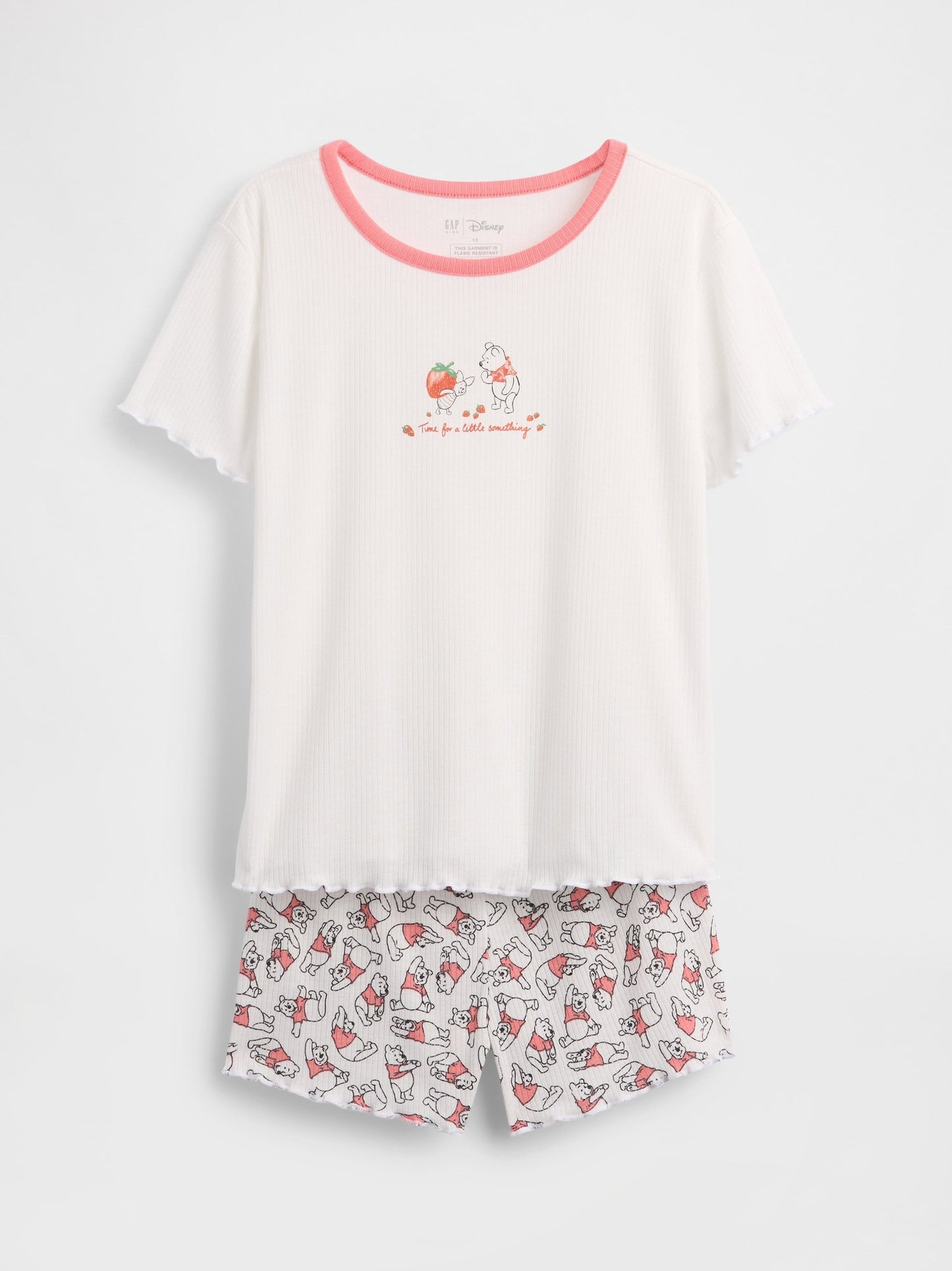 Beyaz Winnie The Pooh Recycled Fitilli Pijama Şort Takım