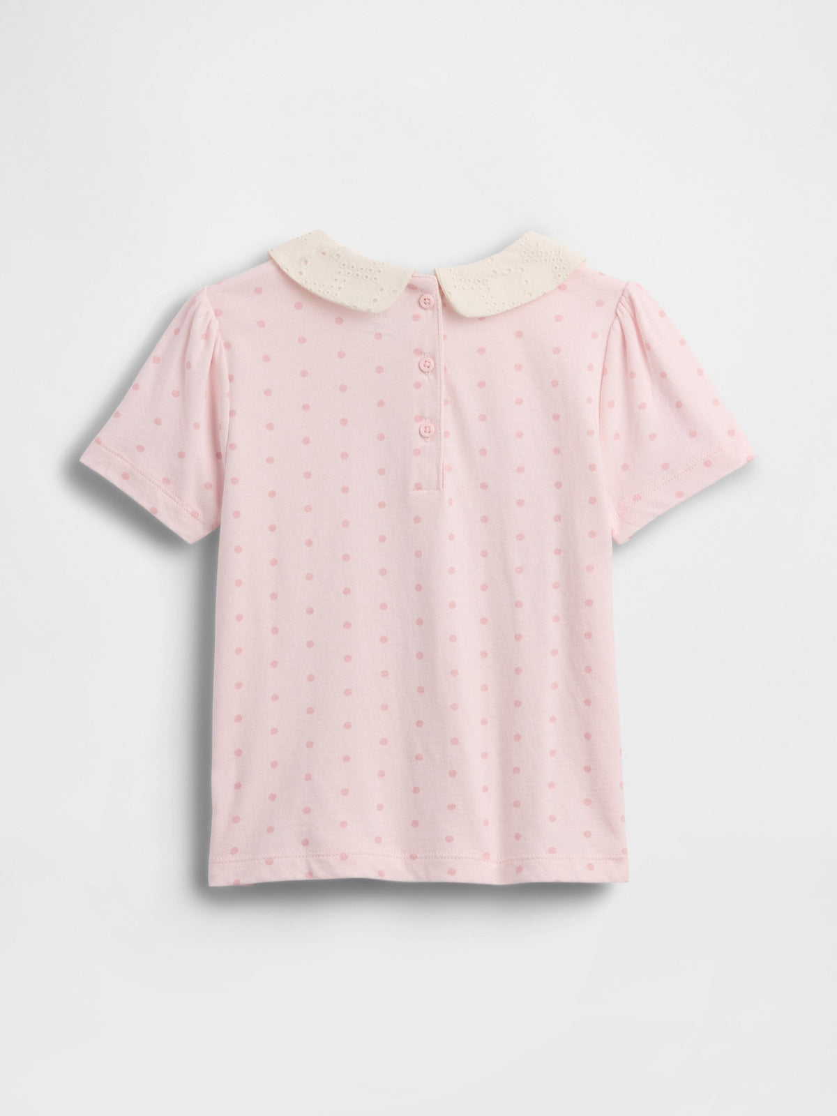 Açık Pembe Puff Sleeve Yaka T-shirt