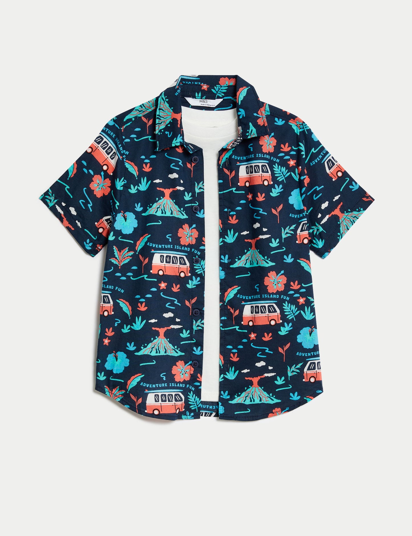 Saf Pamuklu 2'li Gömlek&t-shirt Takımı (2-7 Yaş)