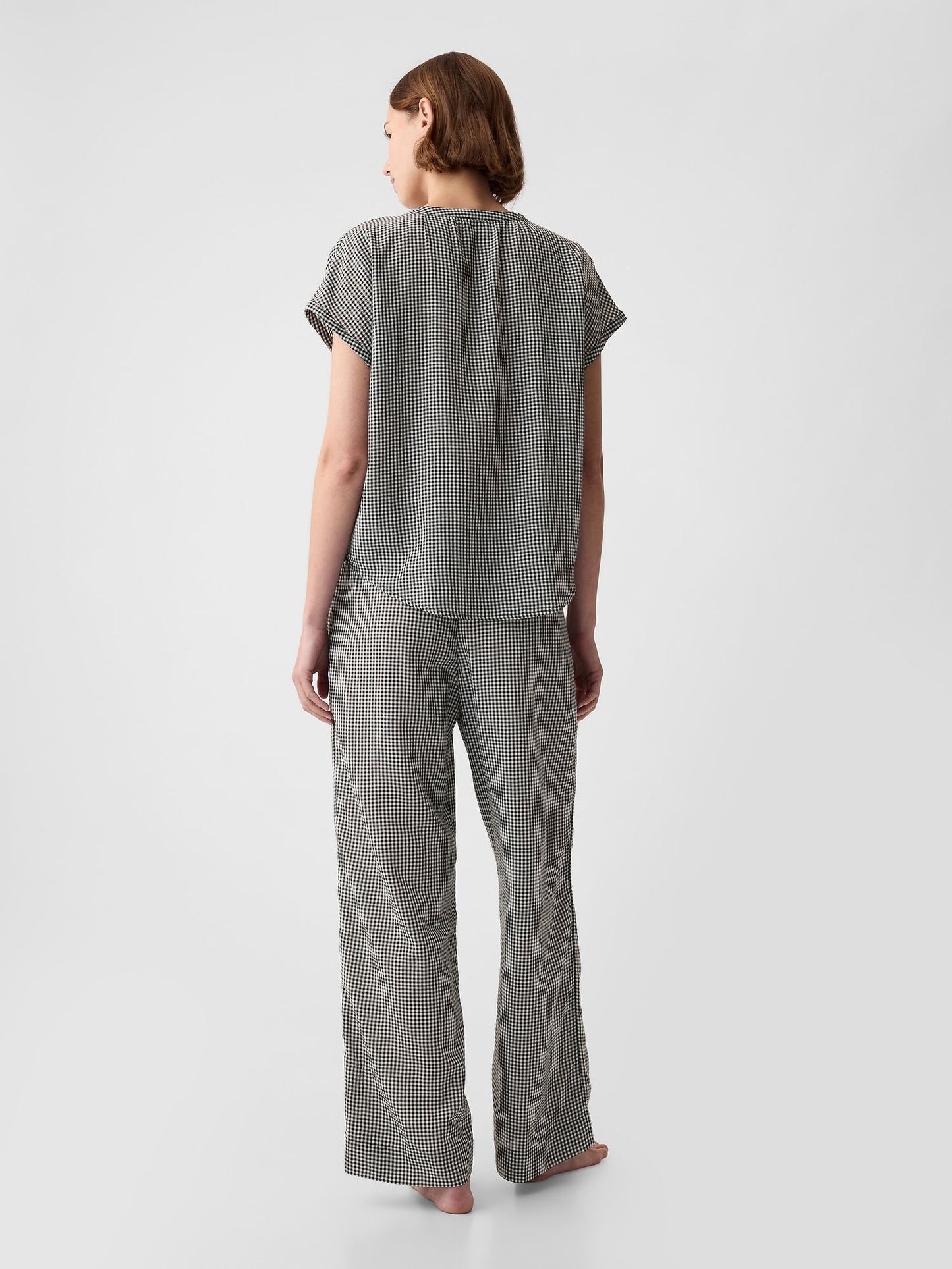 Siyah Crinkle Gauze Tencel™ Pijama Üstü