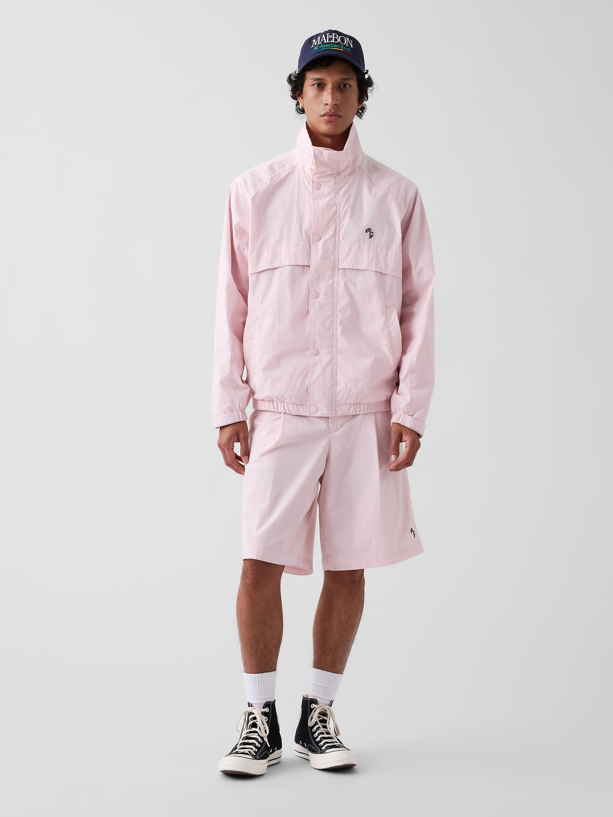 Açık Pembe Gap × Malbon Textured Poplin Anorak Ceket