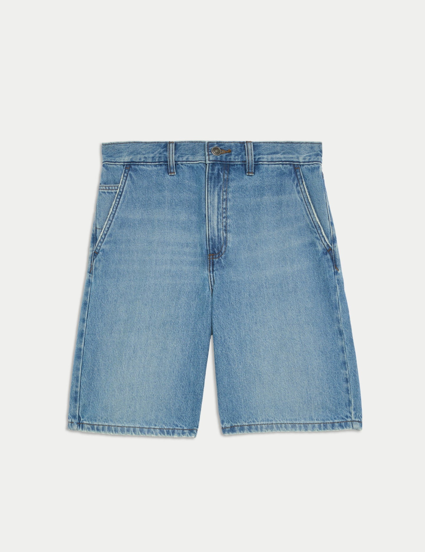 Düz Kesim Lightweight Denim Şort