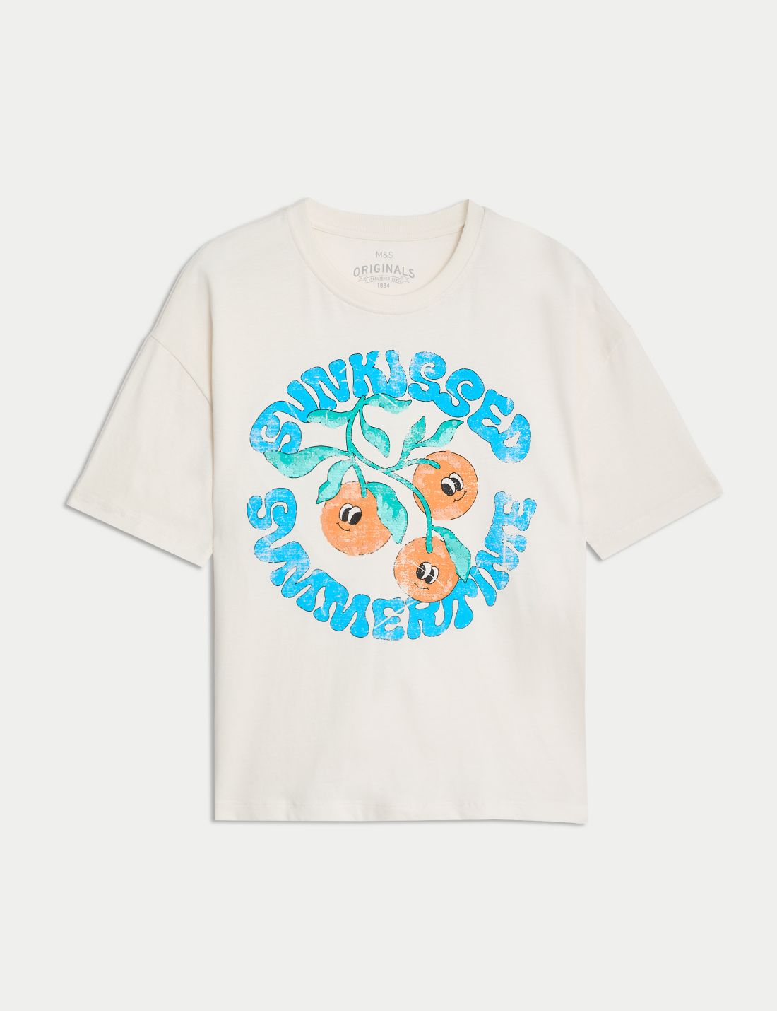 Saf Pamuklu Kısa Kollu T-shirt (6-16 Yaş)