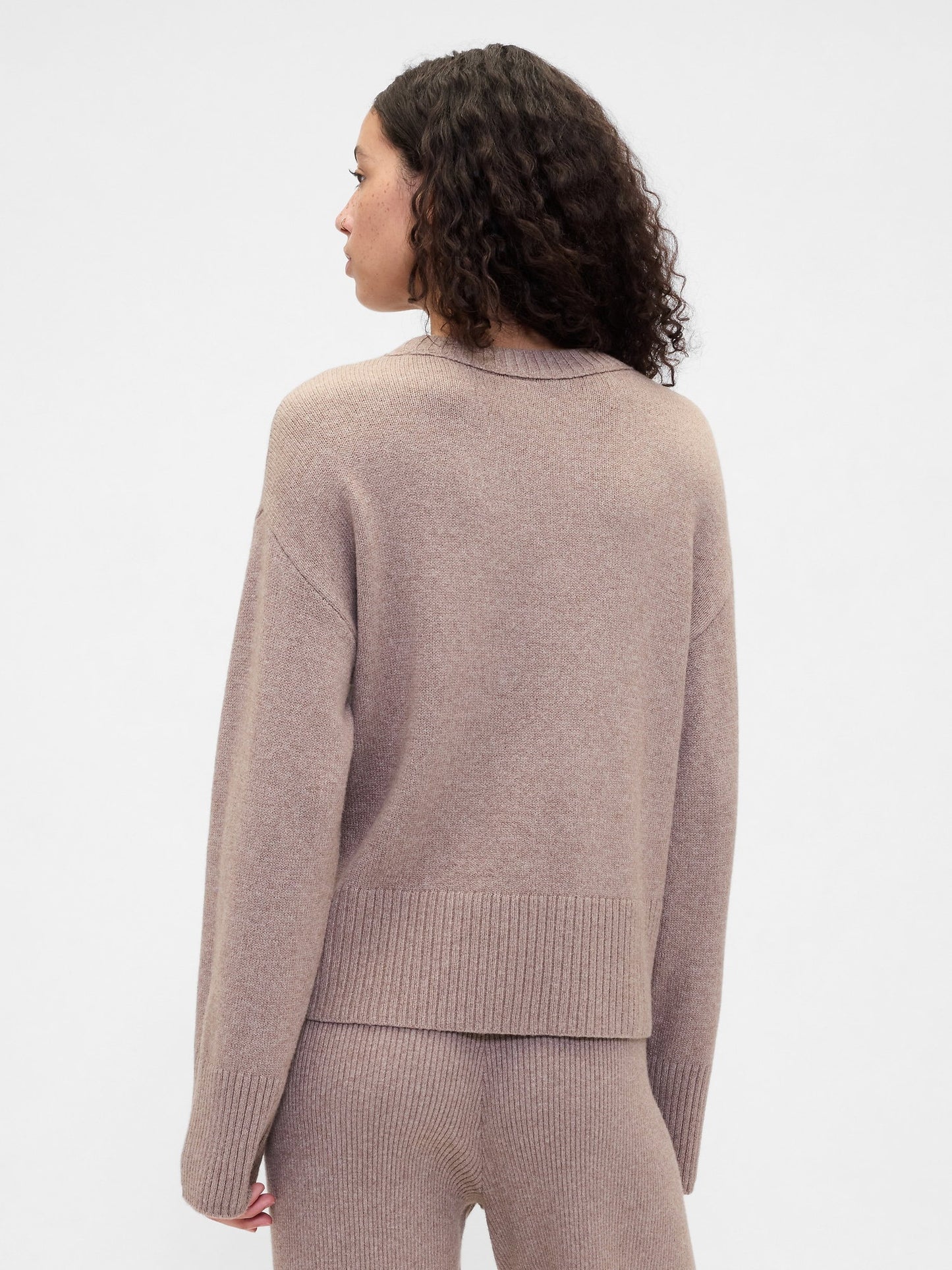Açık Pembe Cashsoft Relaxed Crewneck Kazak