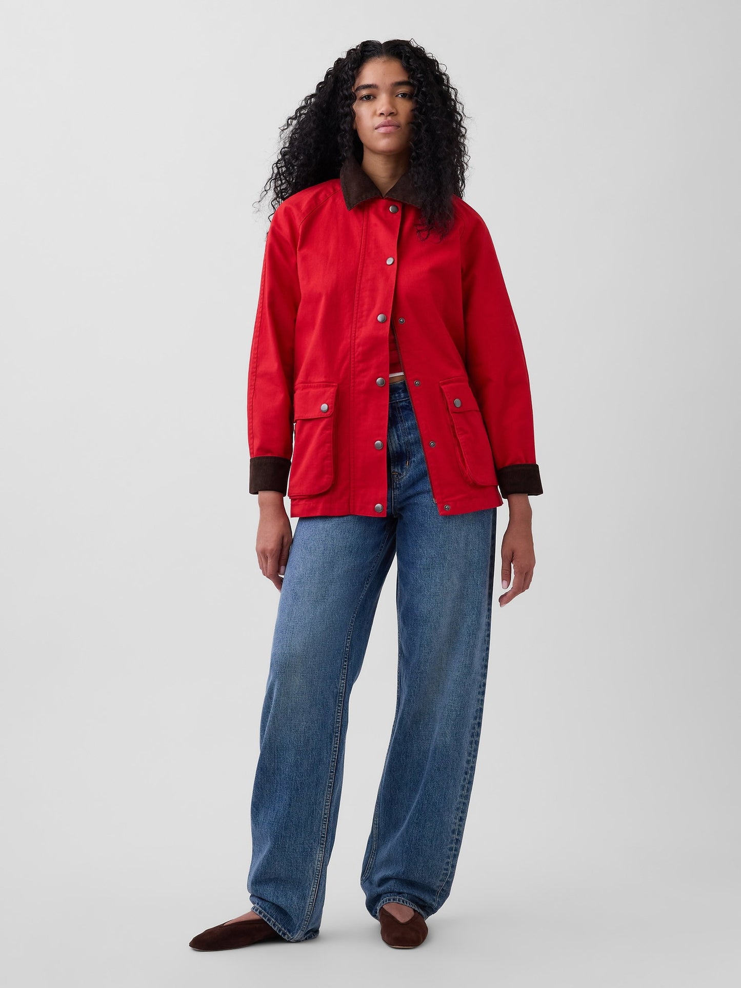 Kırmızı Oversized Chore Ceket