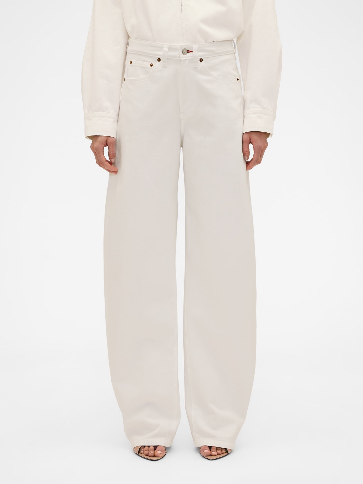 Beyaz Gap × Victoria Beckham High Rise Arc Jean Pantolon