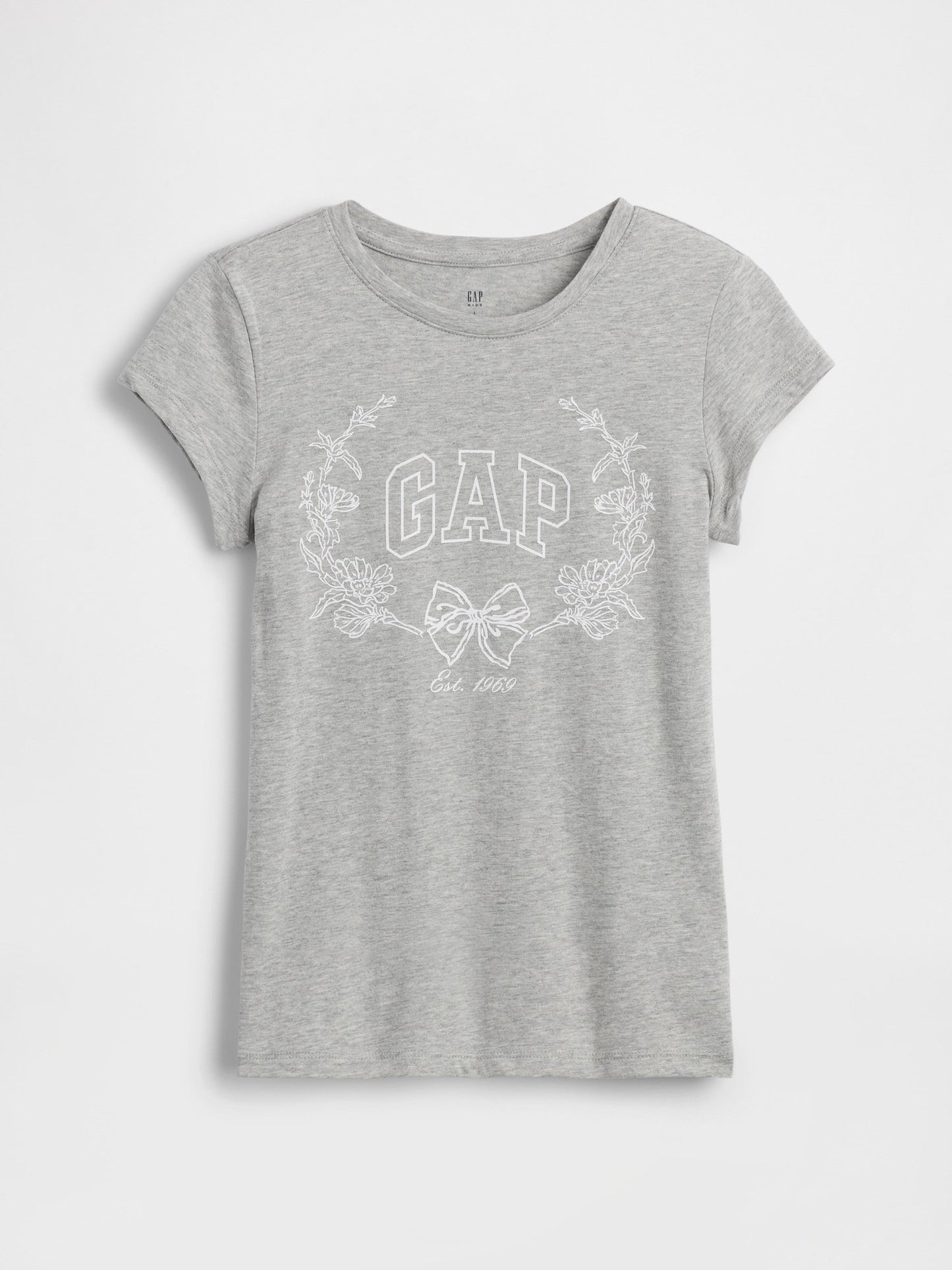 Açık Gri Grafik Baskılı T-shirt