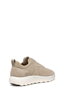 Geox Erkek Bej U Xtors A - Suede Bağcıklı Süet Deri Sneaker