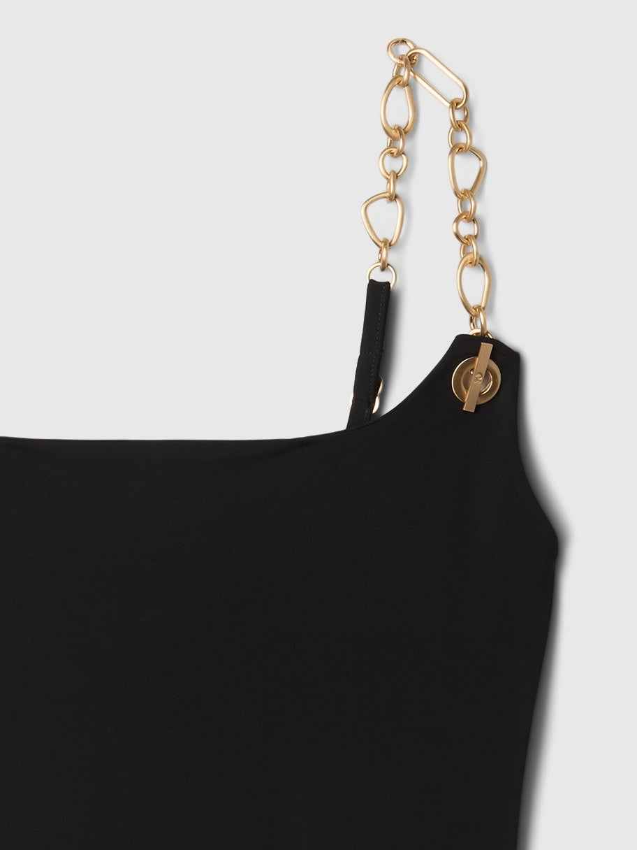 Siyah Gap × Cult Gaia Chain Mini Slip Elbise